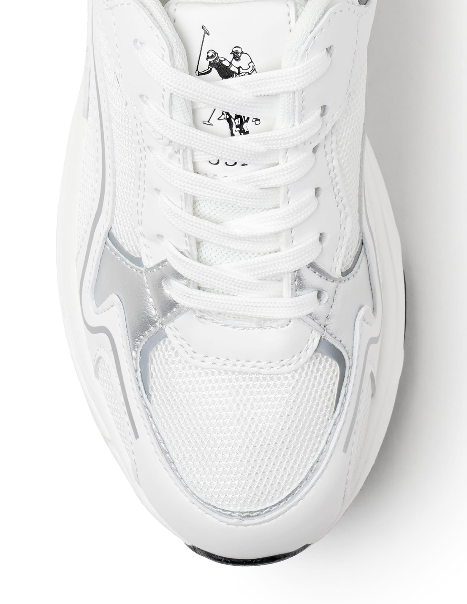 Women Metallic Logo Felicia Sneakers White - U.S. Polo Assn. India | Large