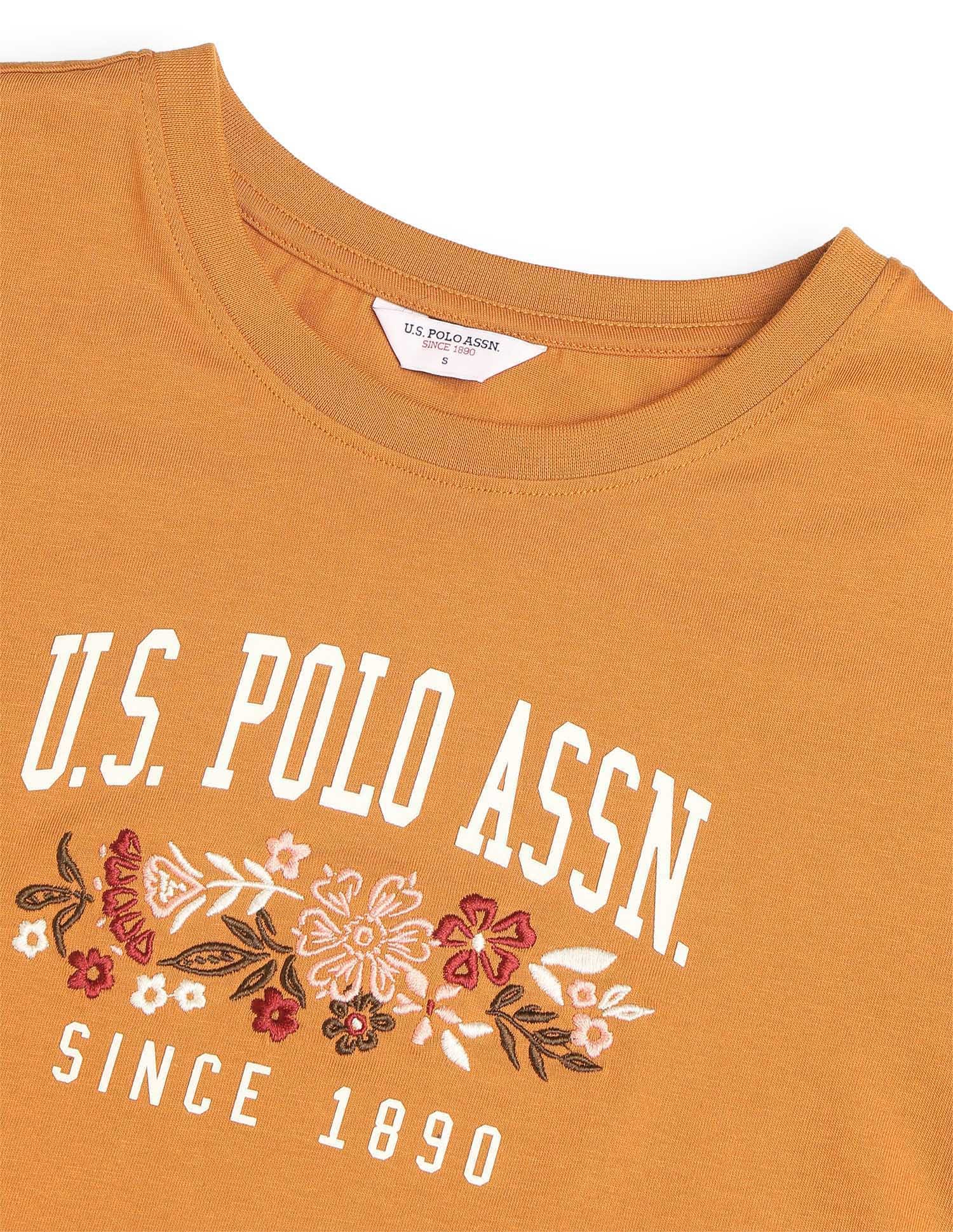 Regular Fit Brand Printed T-Shirt Orange - U.S. Polo Assn. India | Large