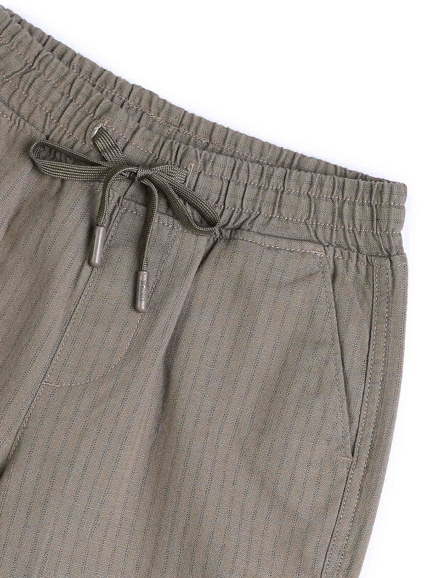 Boys Vertical Striped Trousers Light Brown - U.S. POLO ASSN. | Large