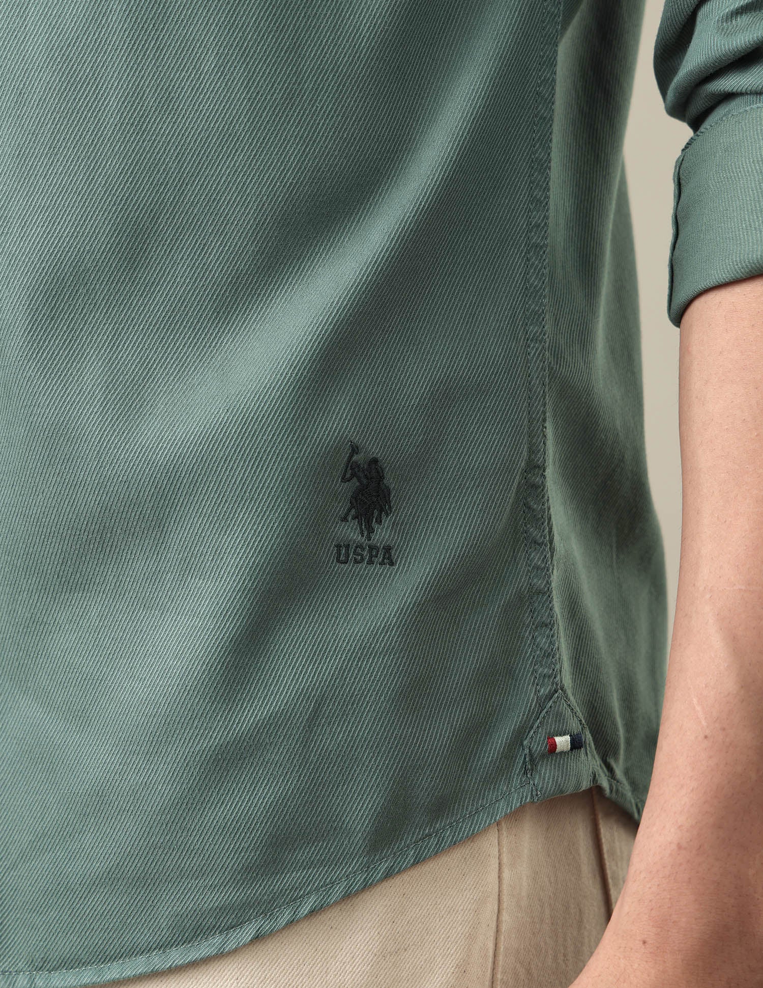 Solid Regular Fit Shirt Green - U.S. Polo Assn. India | Large
