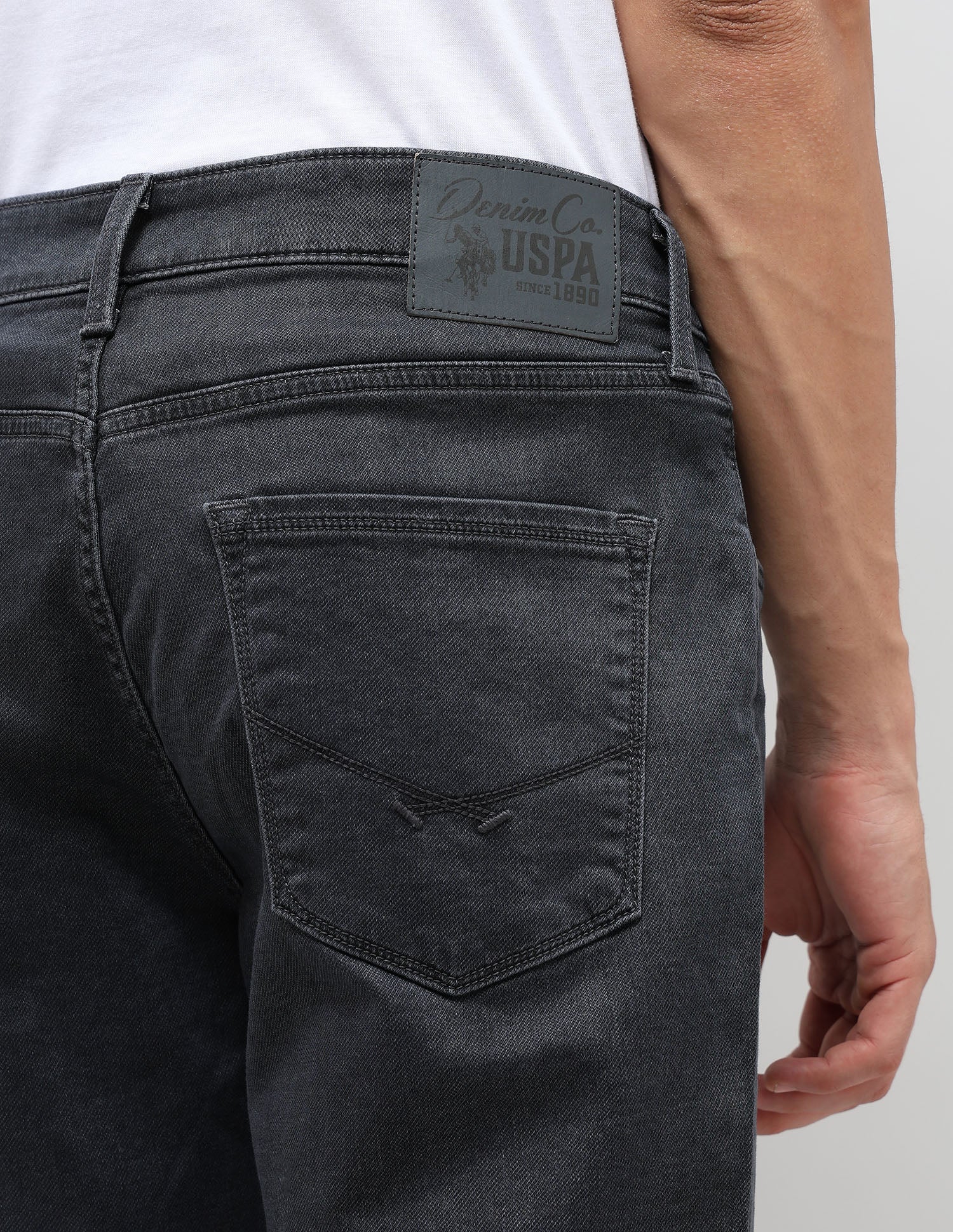 Harold Slim Straight Fit Grey Jeans Dark Wash - U.S. POLO ASSN. | Large