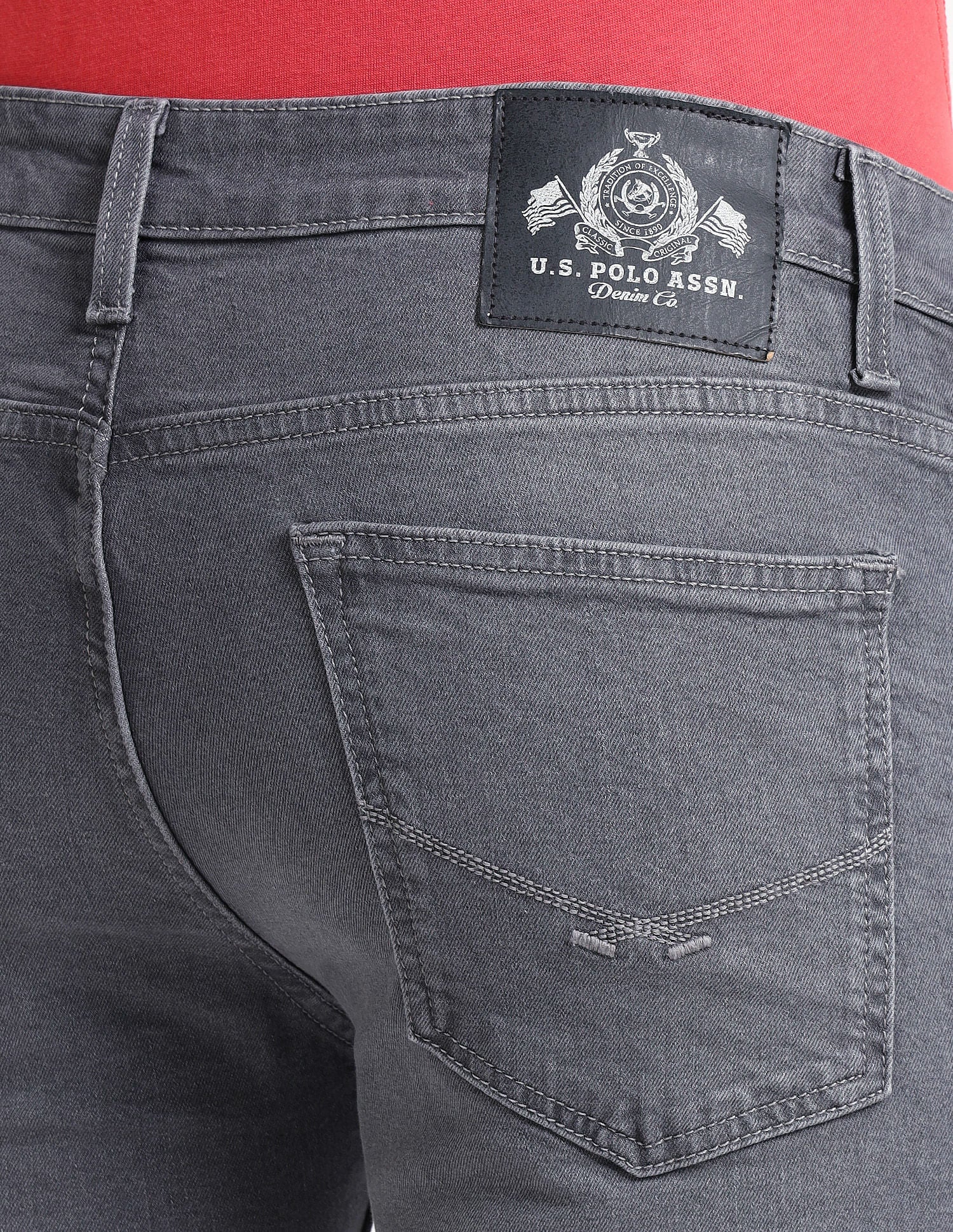 Regallo Skinny Fit Grey Jeans Grey - U.S. Polo Assn. India | Large