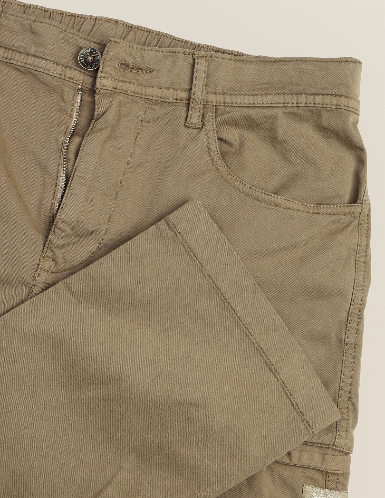 Harold Slim Straight Fit Twill Cargos Brown - U.S. Polo Assn. India | Large