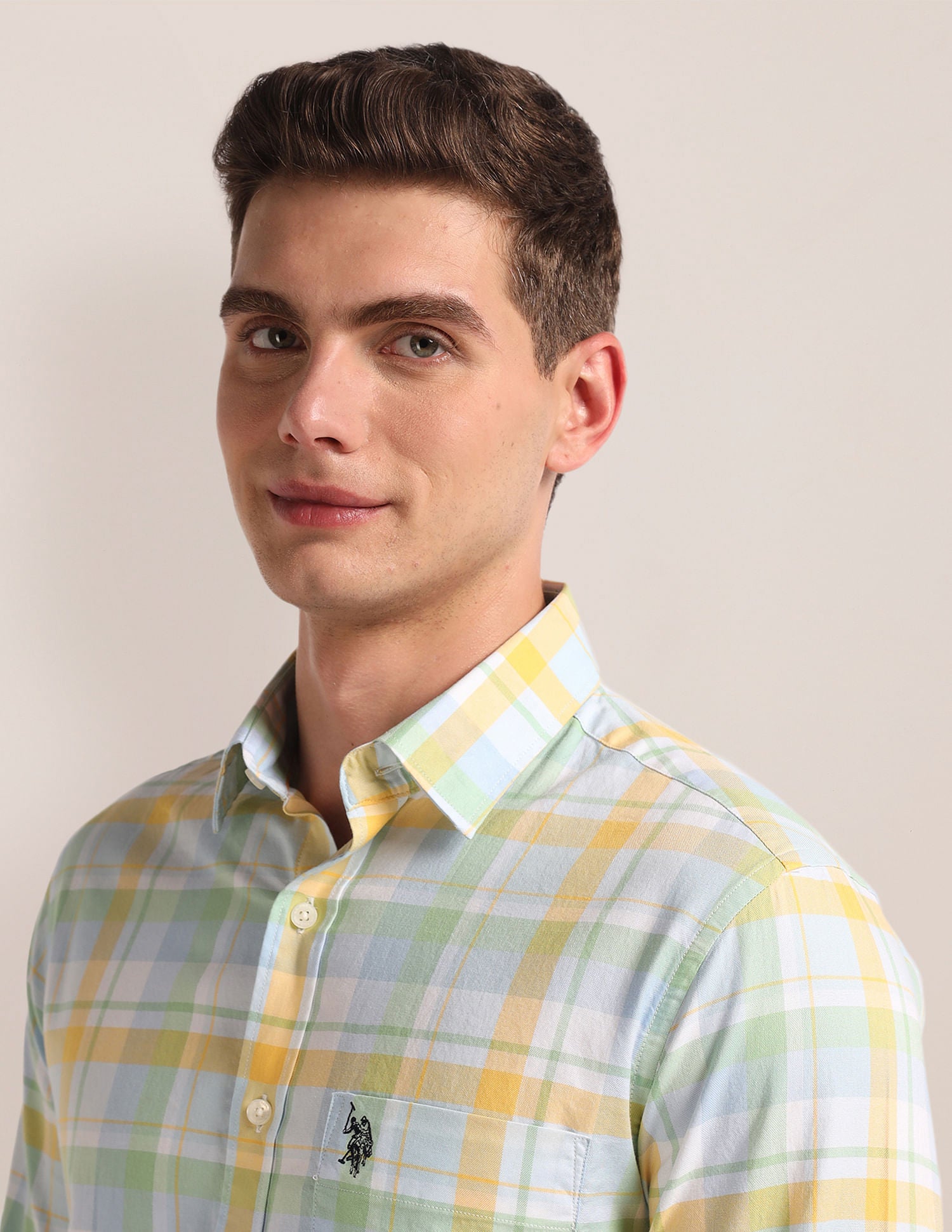 Tartan Check Twill Shirt Yellow - U.S. Polo Assn. India | Large