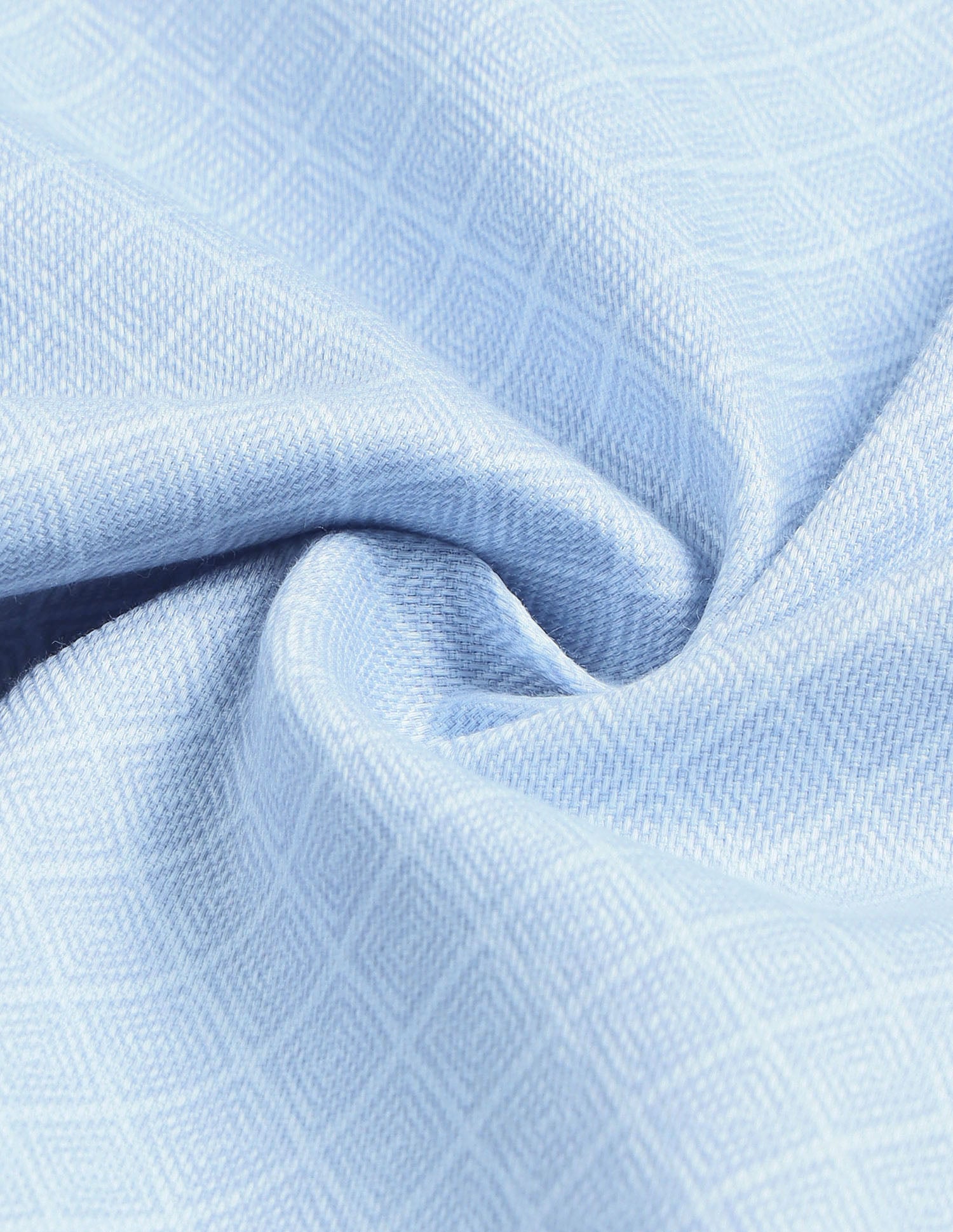 Regular Fit Self Design Geometric Shirt Light Blue - U.S. Polo Assn. India | Large