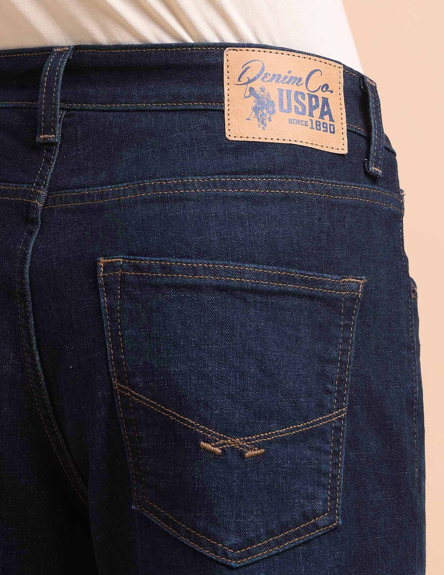 Cole Comfort Cropped Fit Blue Jeans Dark Blue - U.S. POLO ASSN. | Large