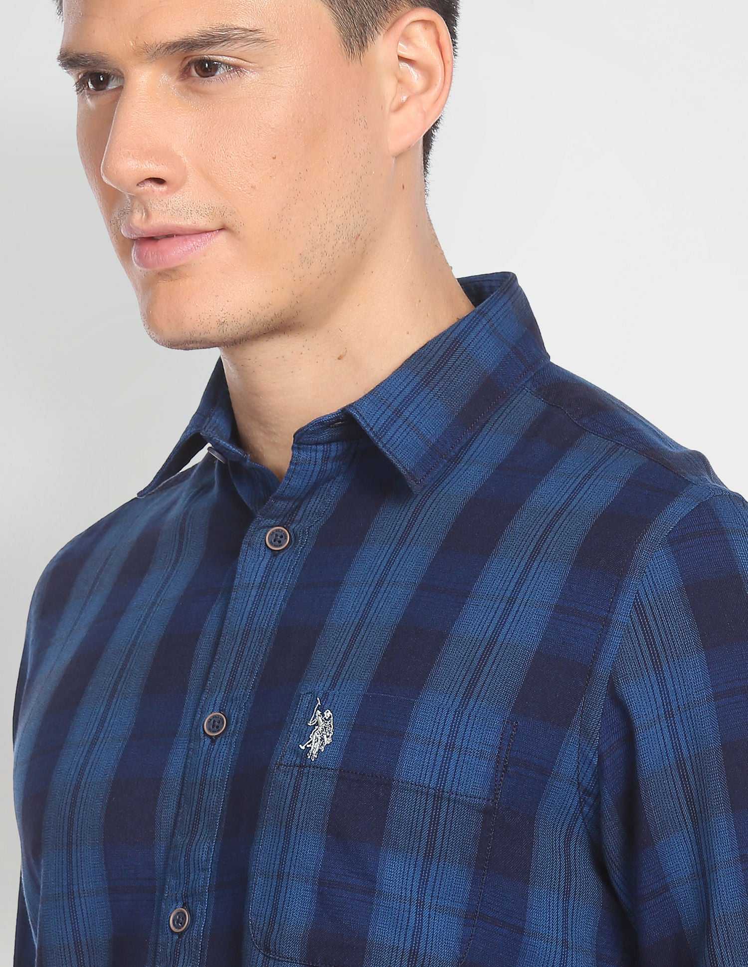 Indigo Plaid Check Shirt Indigo - U.S. Polo Assn. India | Large
