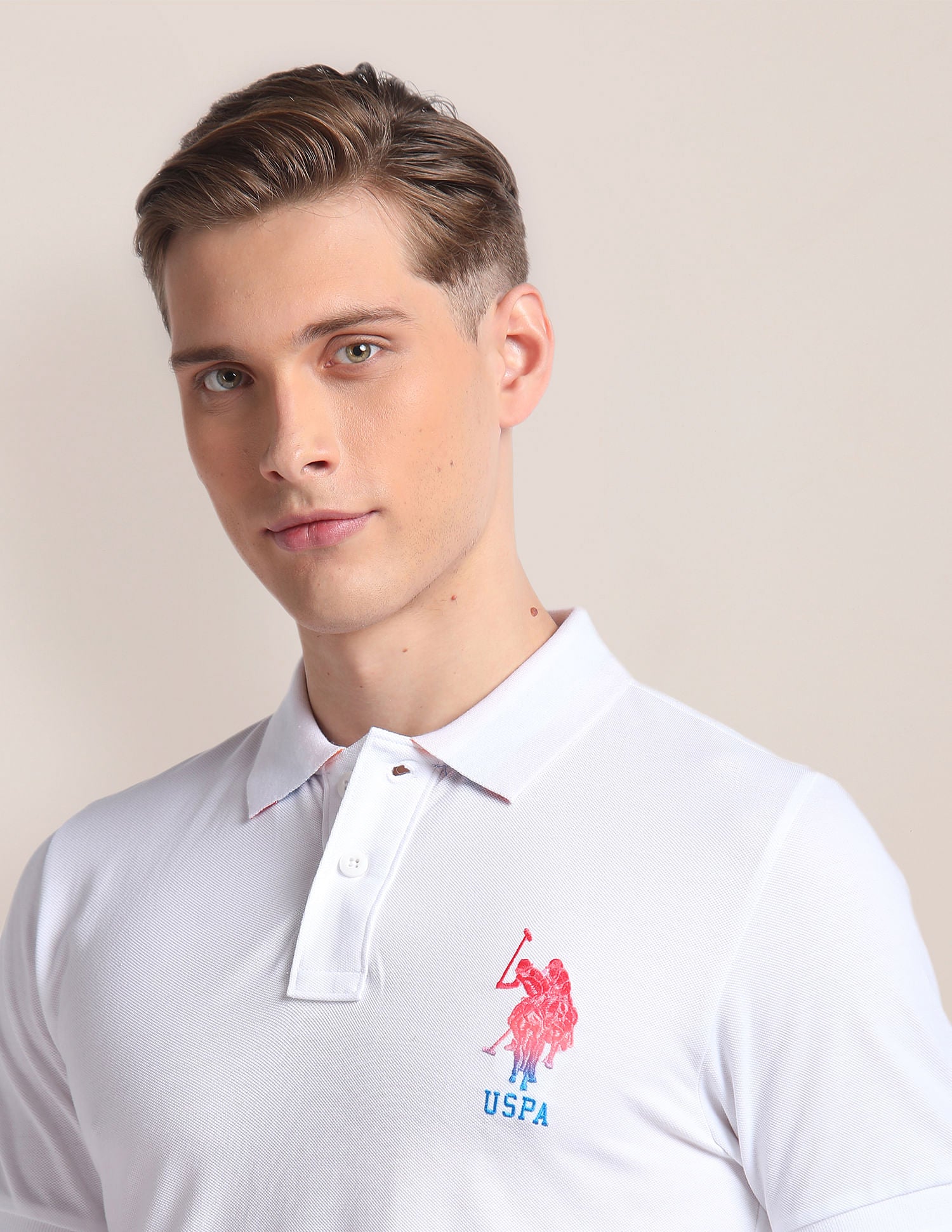 Cotton Slim Fit Polo Shirt White - U.S. Polo Assn. India | Large