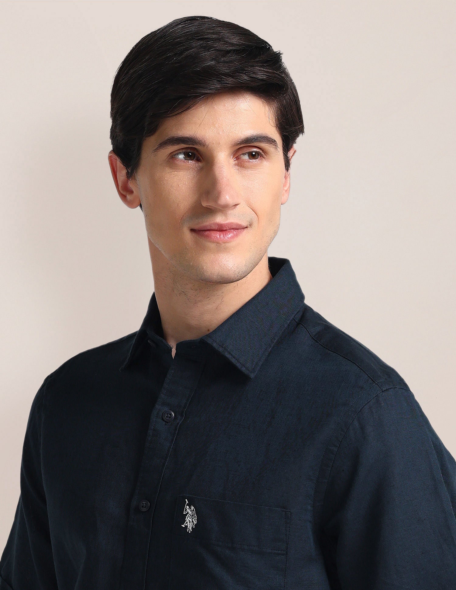 Solid Tailored Fit Shirt Navy - U.S. POLO ASSN. | Large