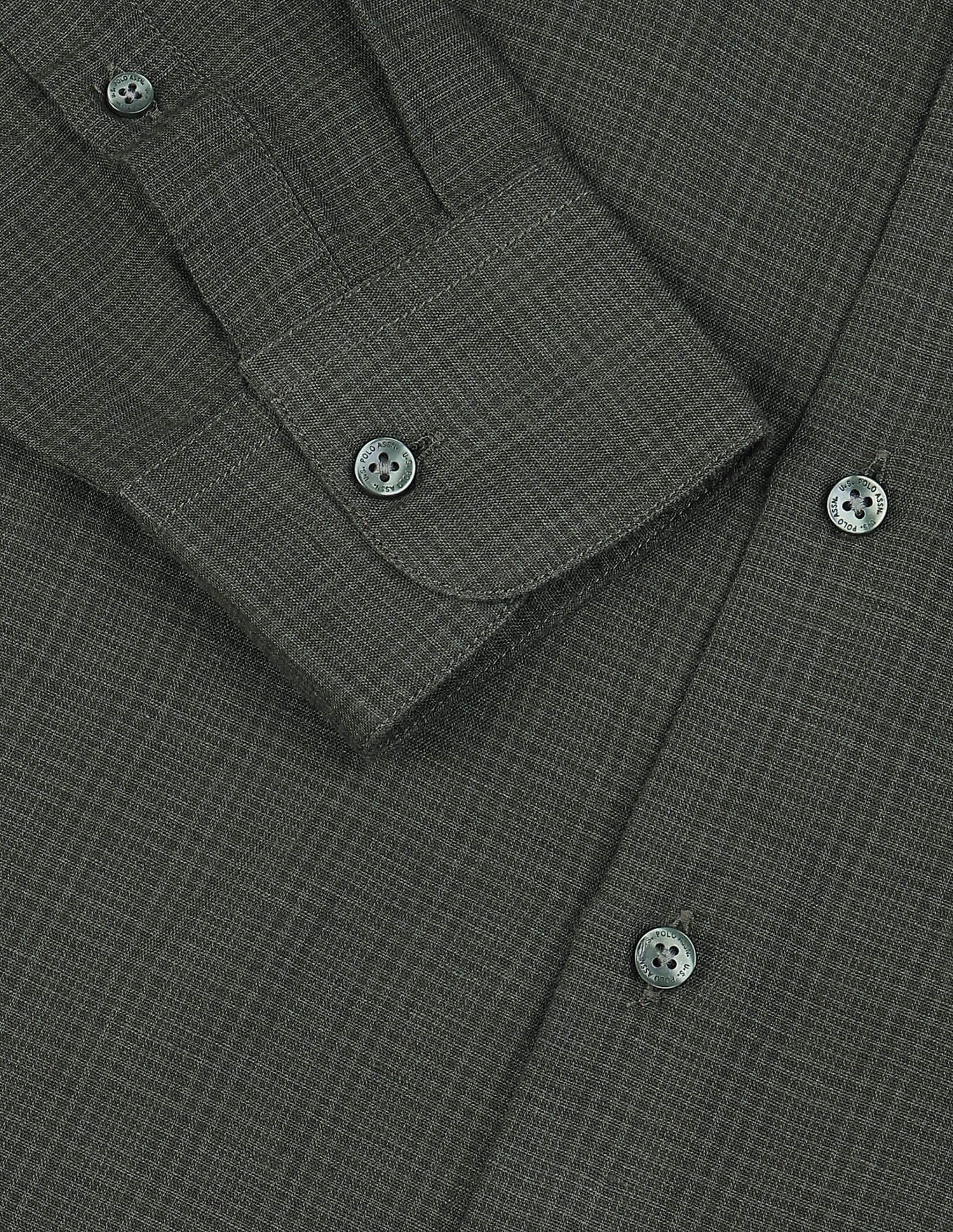 Solid Regular Fit Shirt Olive - U.S. Polo Assn. India | Large