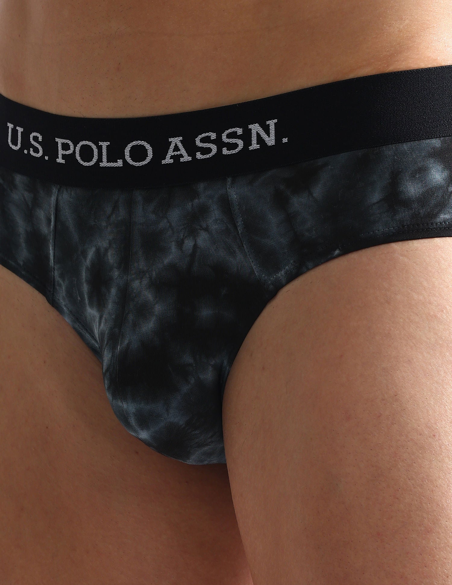 Cotton Stretch Tie Dye OEB03 Briefs - Pack Of 1 Black - U.S. POLO ASSN. | Large