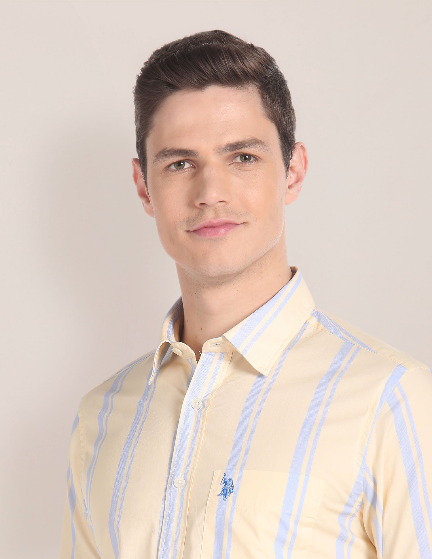 Vertical Stripe Oxford Shirt Yellow - U.S. POLO ASSN. | Large