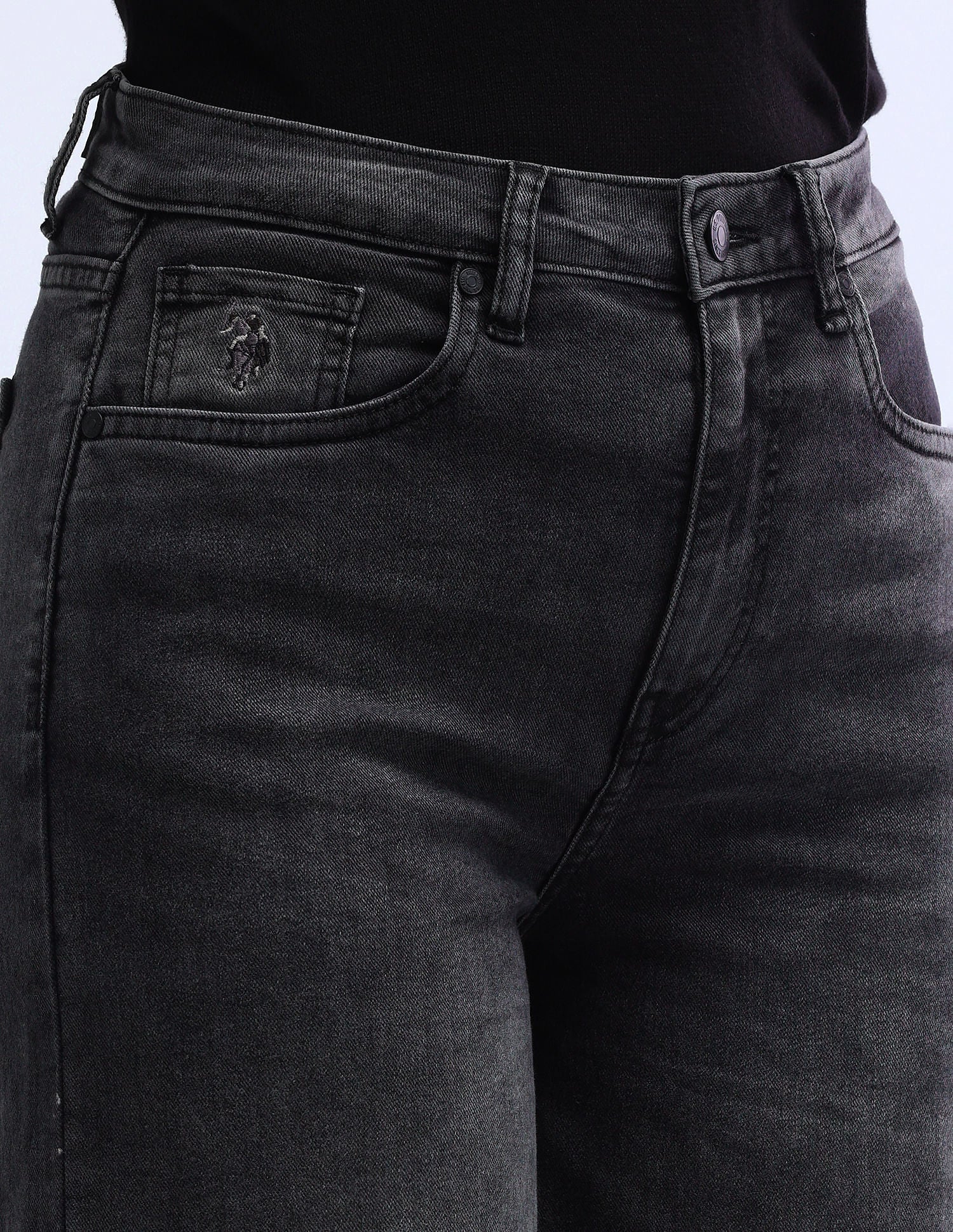 High Rise Ultra Wideleg Jeans Dark Grey - U.S. POLO ASSN. | Large