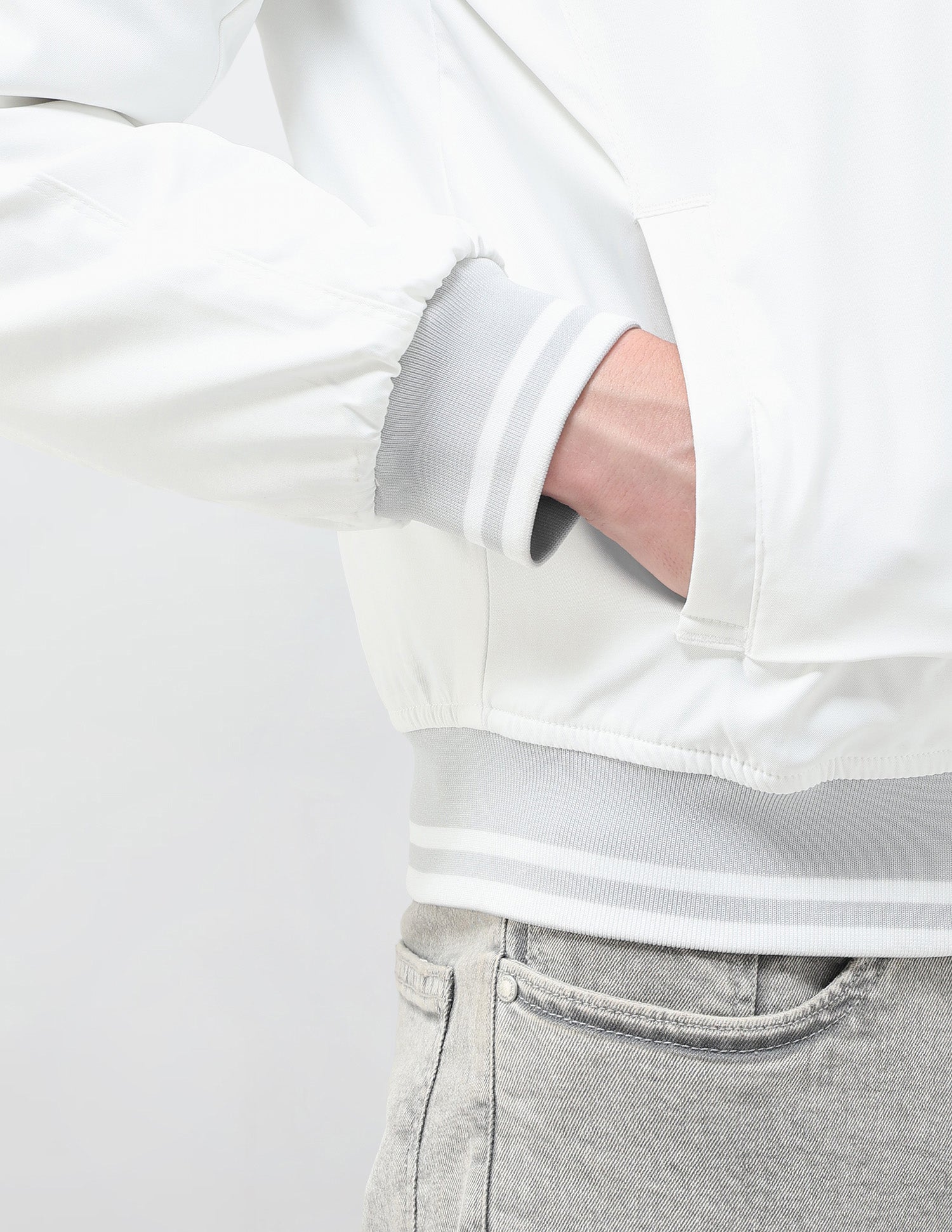 Solid Regular Fit Bomber Jacket Off White - U.S. Polo Assn. India | Large