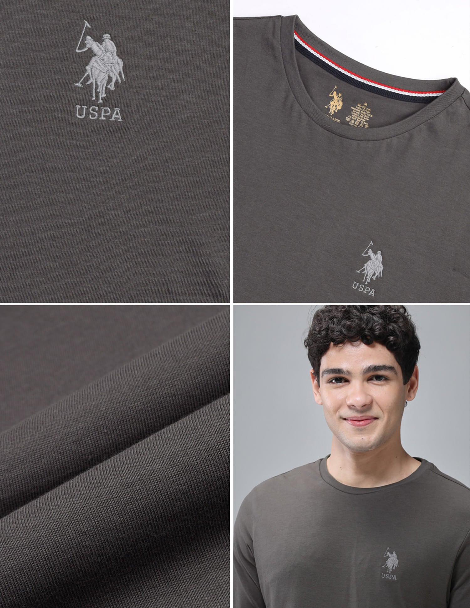 Comfort Fit Solid I693 Lounge T-Shirt - Pack Of 1 Grey - U.S. Polo Assn. India | Large
