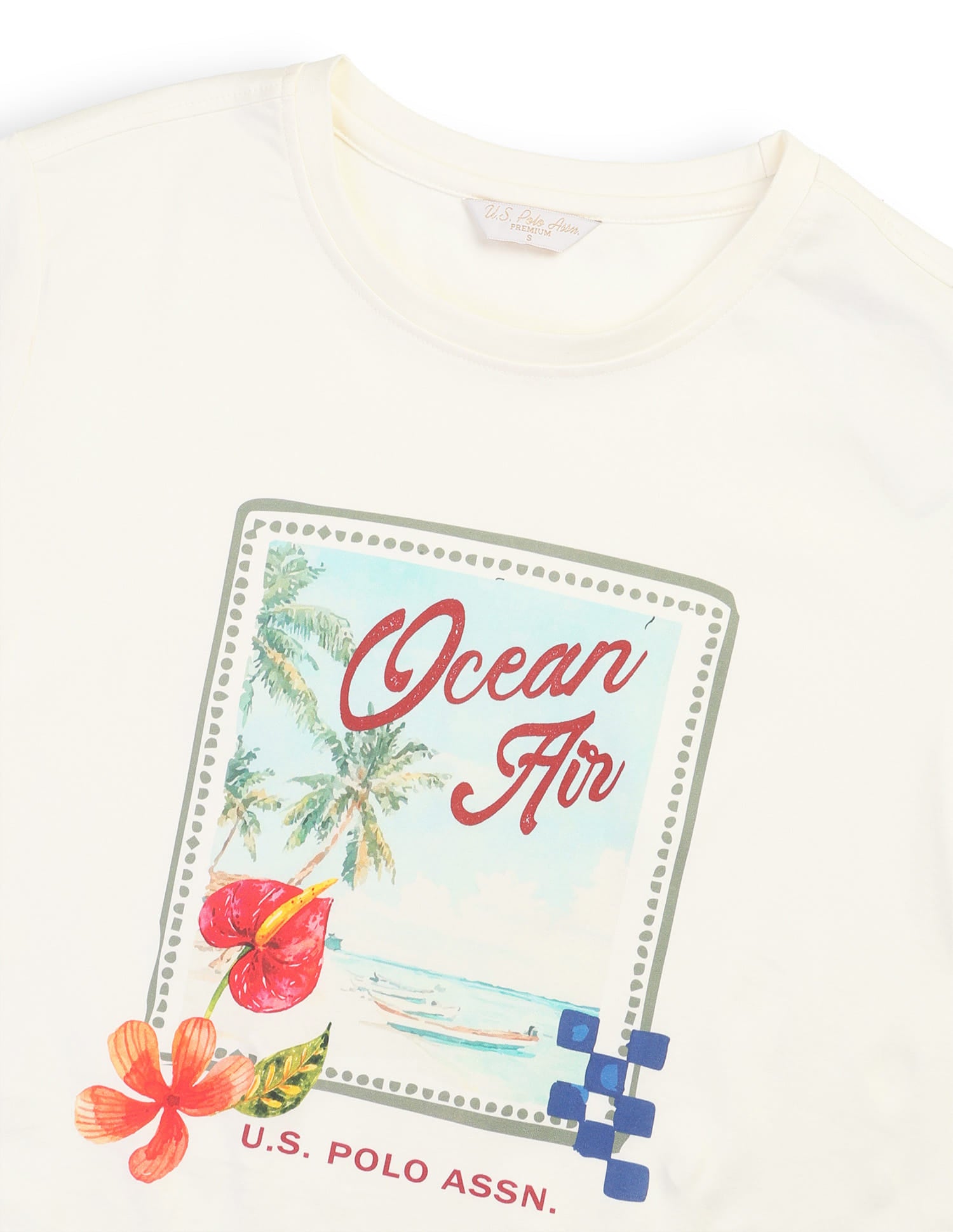 Boxy Fit Graphic Printed T-Shirt White - U.S. Polo Assn. India | Large