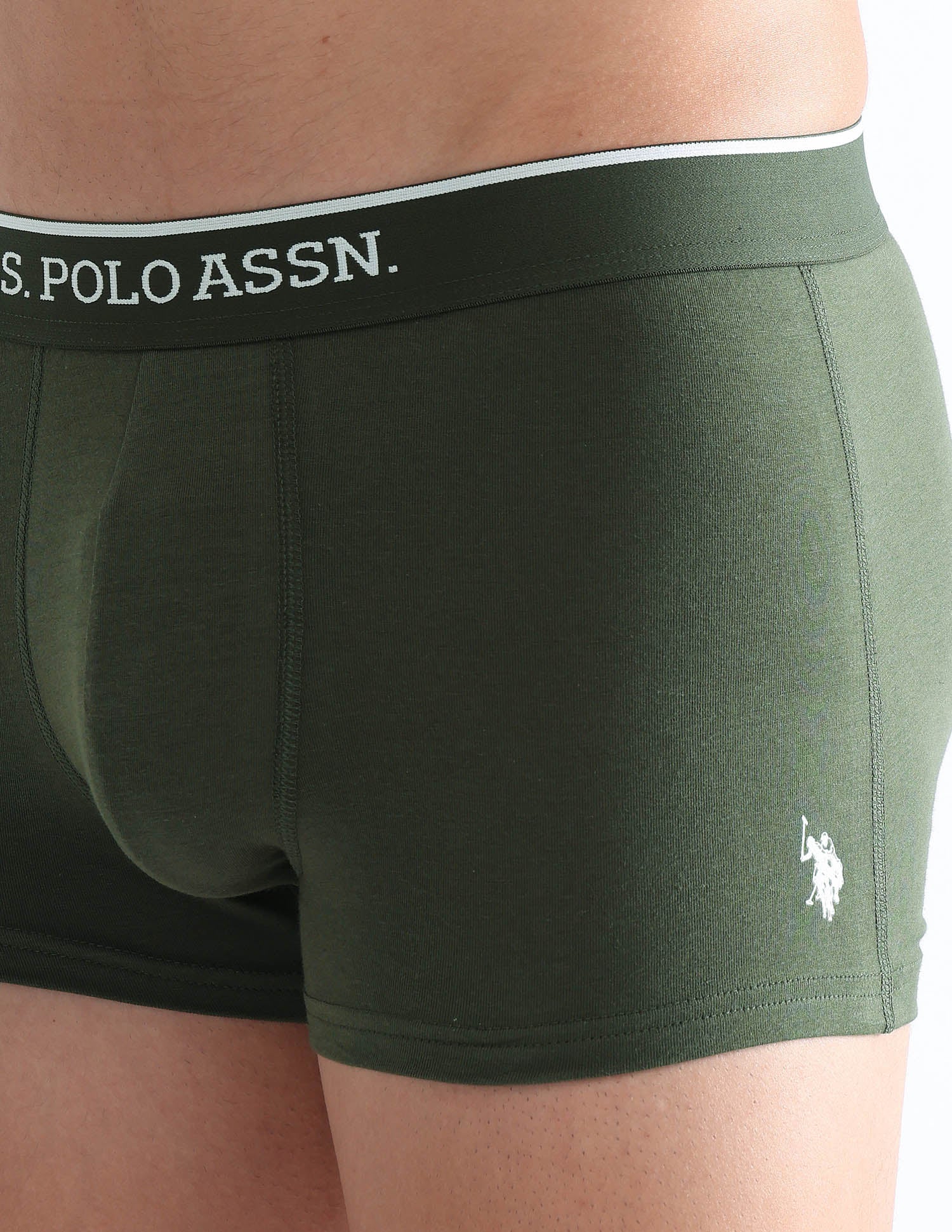 Antibacterial Solid ET004 Trunks - Pack Of 2 OliveandNavy - U.S. POLO ASSN. | Large