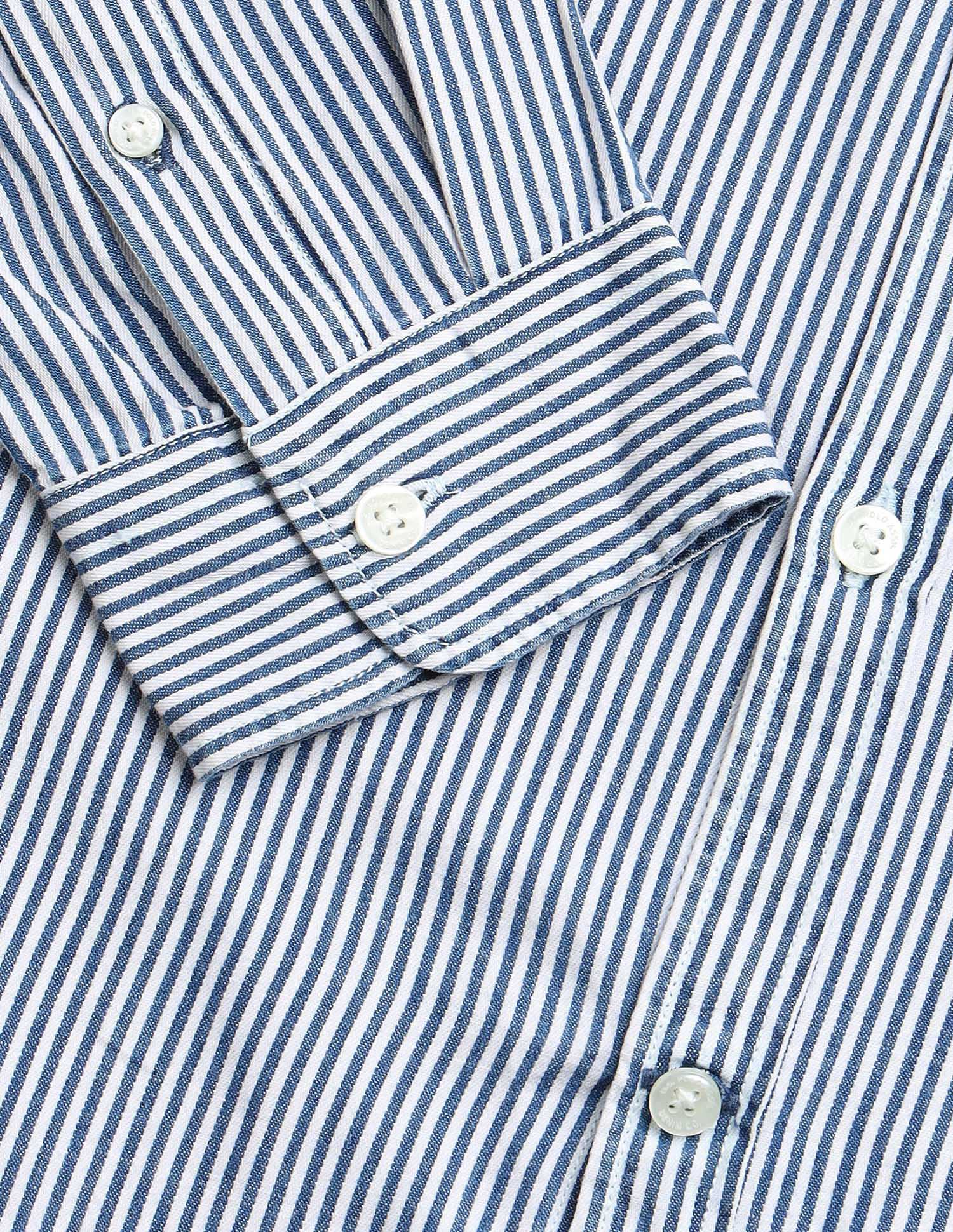 Vertical Striped Relaxed Fit Shirt Dark Indigo - U.S. Polo Assn. India | Large