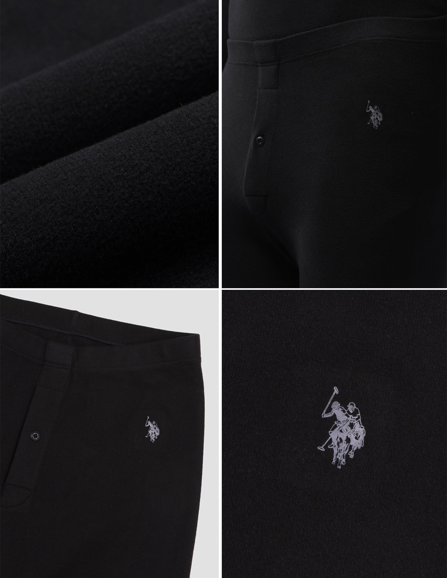 Comfort Fit Solid PH002 Thermal Track Pants - Pack Of 1 Black - U.S. Polo Assn. India | Large