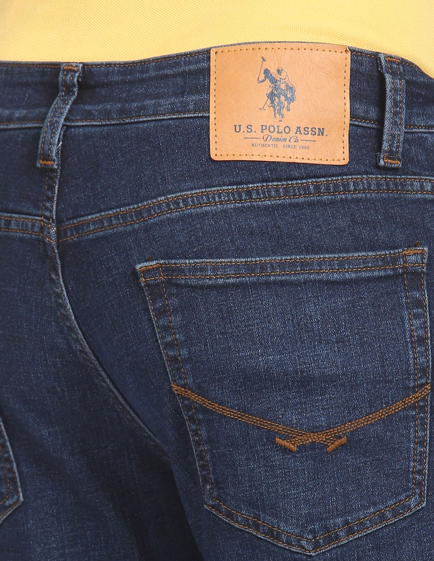 Mid Rise Brandon Slim Tapered Fit Jeans Dark Blue - U.S. Polo Assn. India | Large