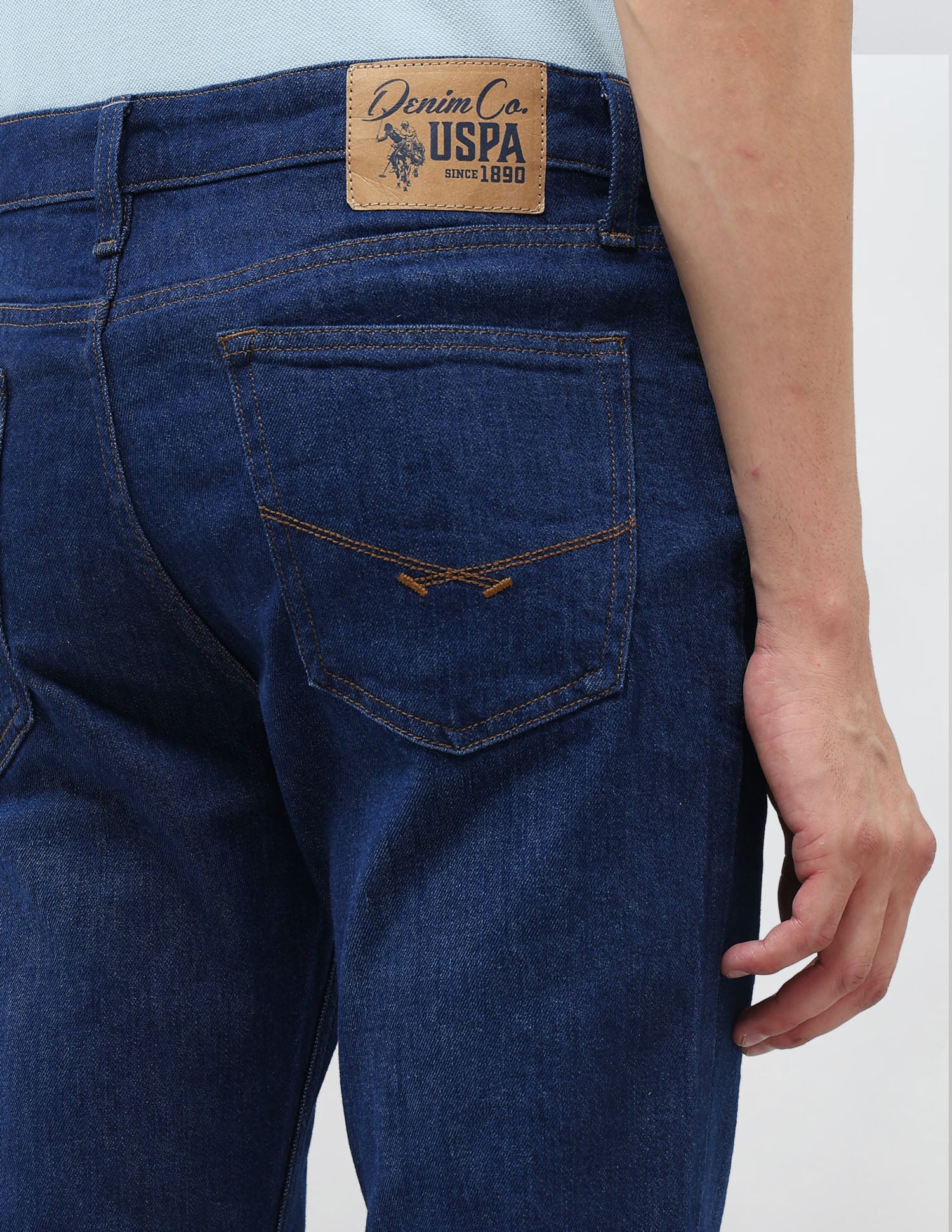 Brandon Slim Tapered Fit Whiskered Jeans Indigo - U.S. POLO ASSN. | Large