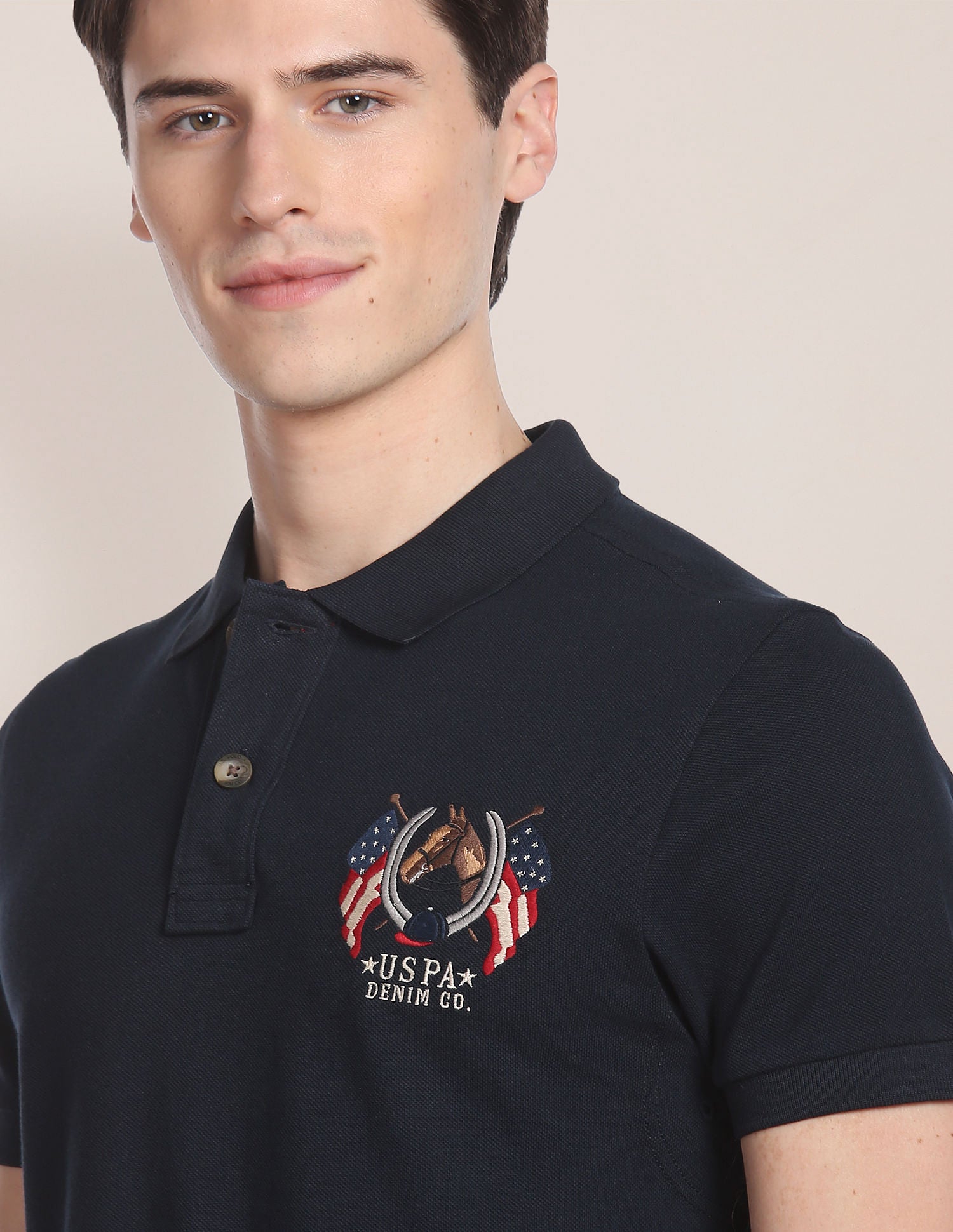 Cotton Solid Polo Shirt Indigo - U.S. POLO ASSN. | Large