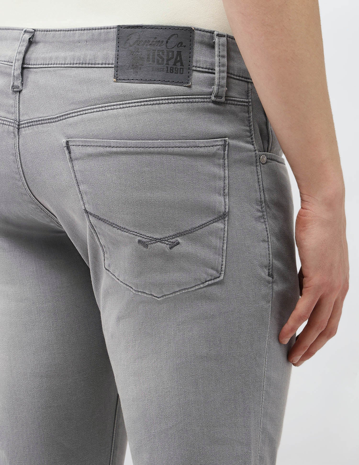 Brandon Slim Tapered Fit Light Washed Jeans Grey - U.S. Polo Assn. India | Large