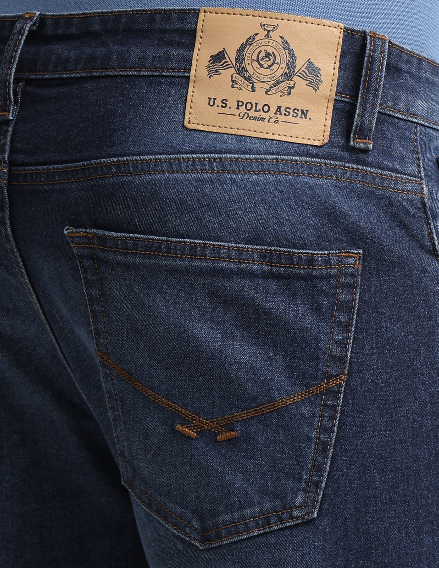 Henry Tapered Cropped Fit Blue Jeans Blue - U.S. Polo Assn. India | Large