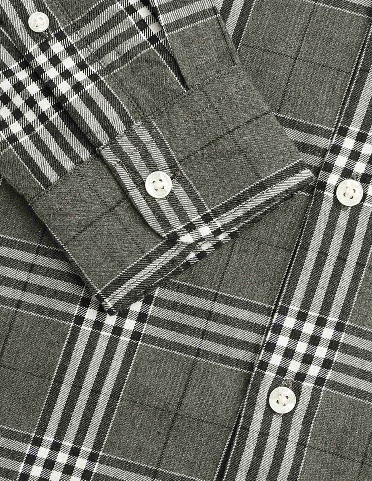 Twill Tartan Checked Shirt Light Olive - U.S. POLO ASSN. | Large