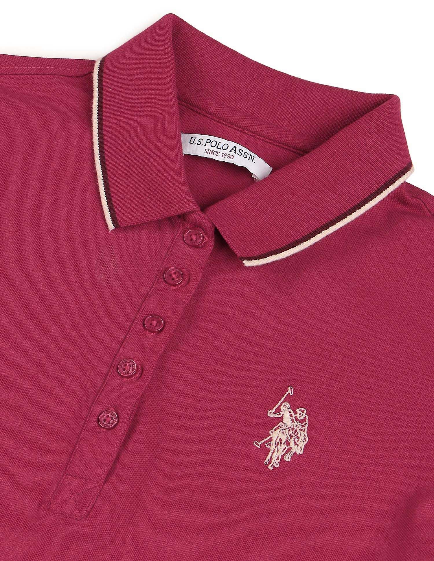 Regular Fit Solid Polo Shirt Fuchsia - U.S. POLO ASSN. | Large