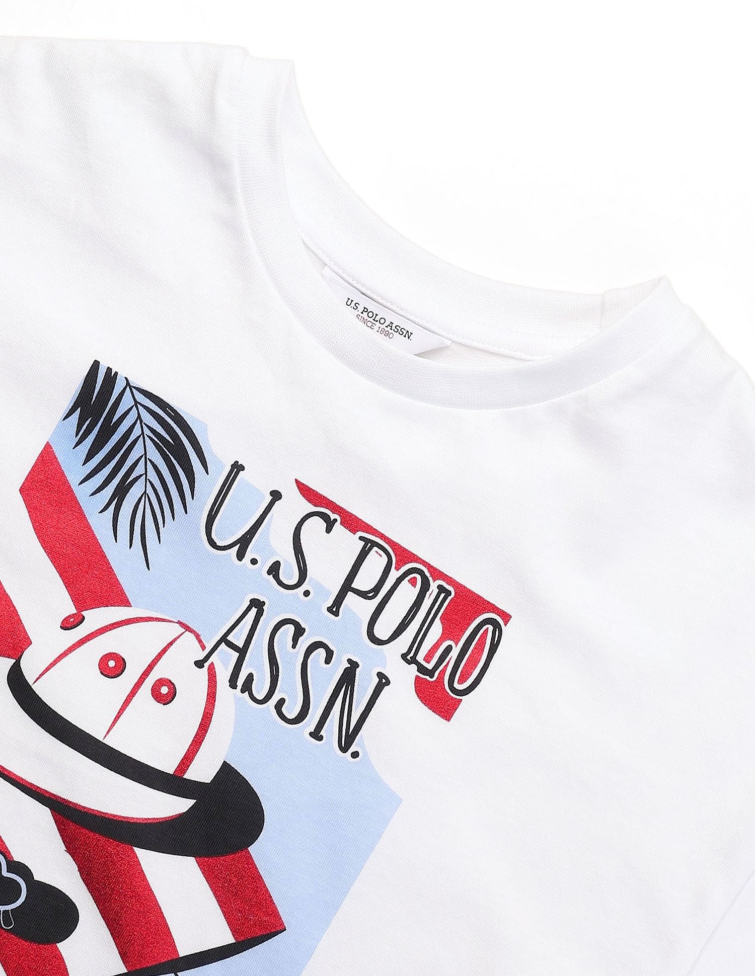 Girls Resort Graphic Cotton T-Shirt White - U.S. POLO ASSN. | Large