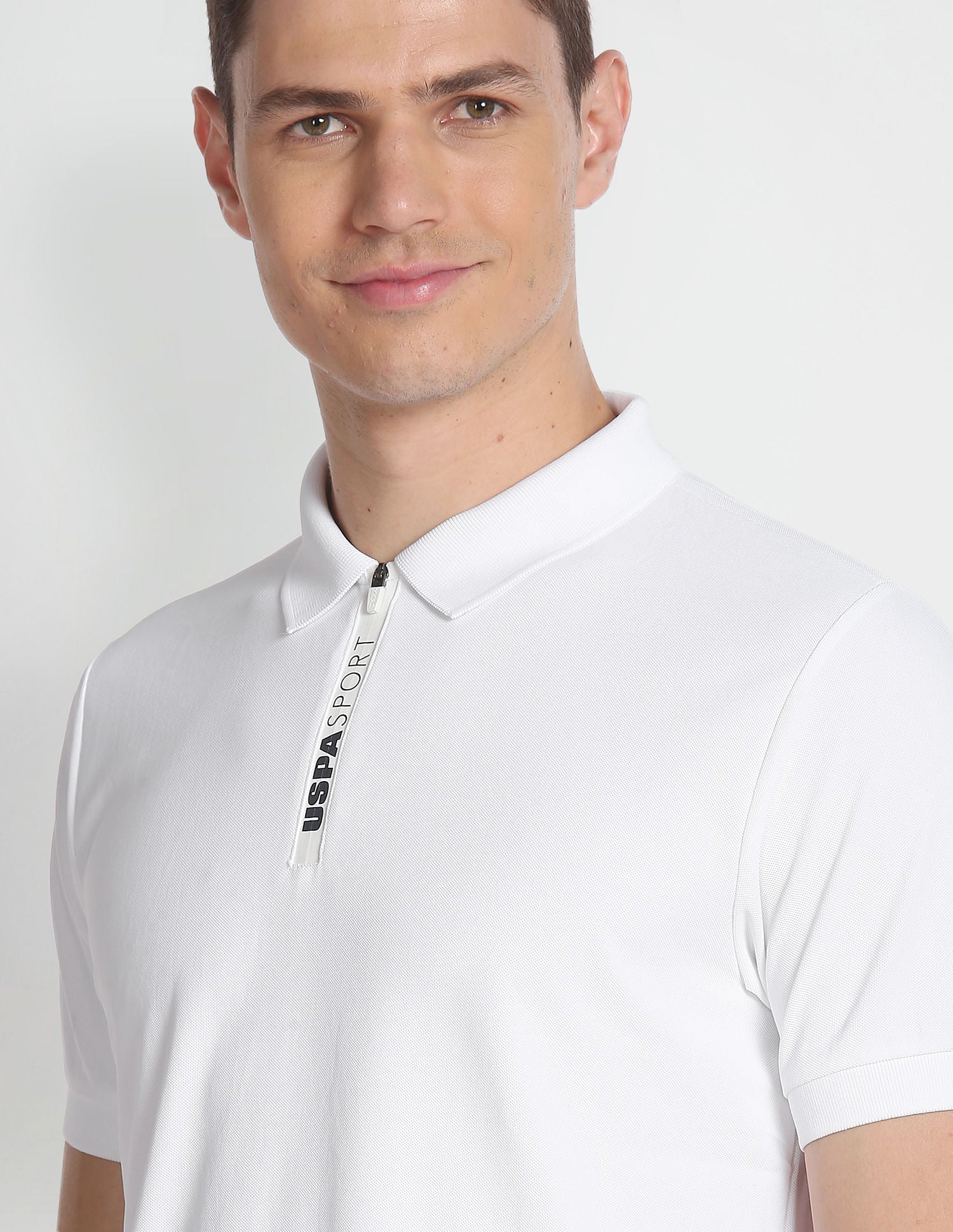 Solid Brand Tape Polo Shirt White - U.S. POLO ASSN. | Large