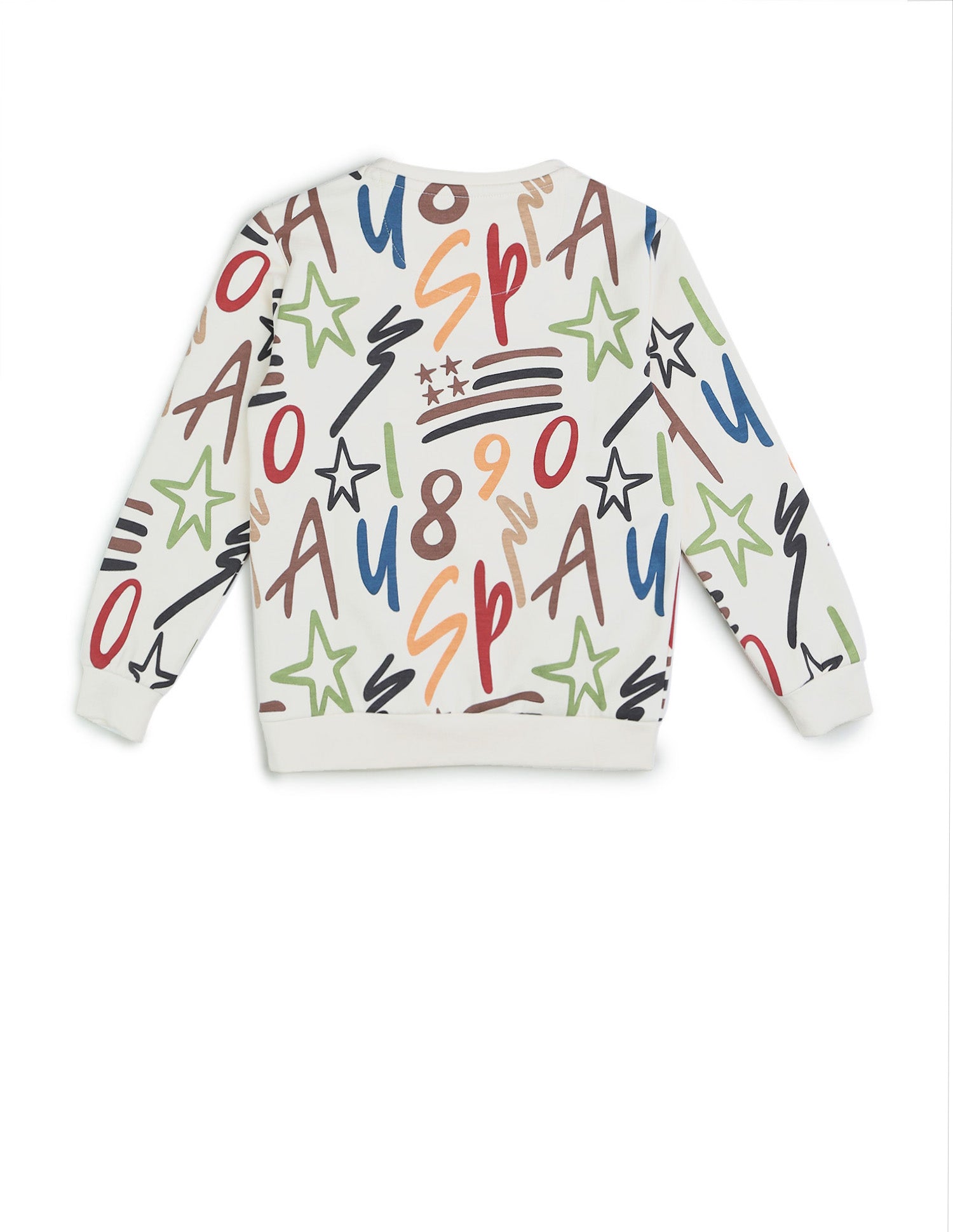 Boys Graphic Printed Regular Fit Sweatshirt Off White - U.S. POLO ASSN. | Large