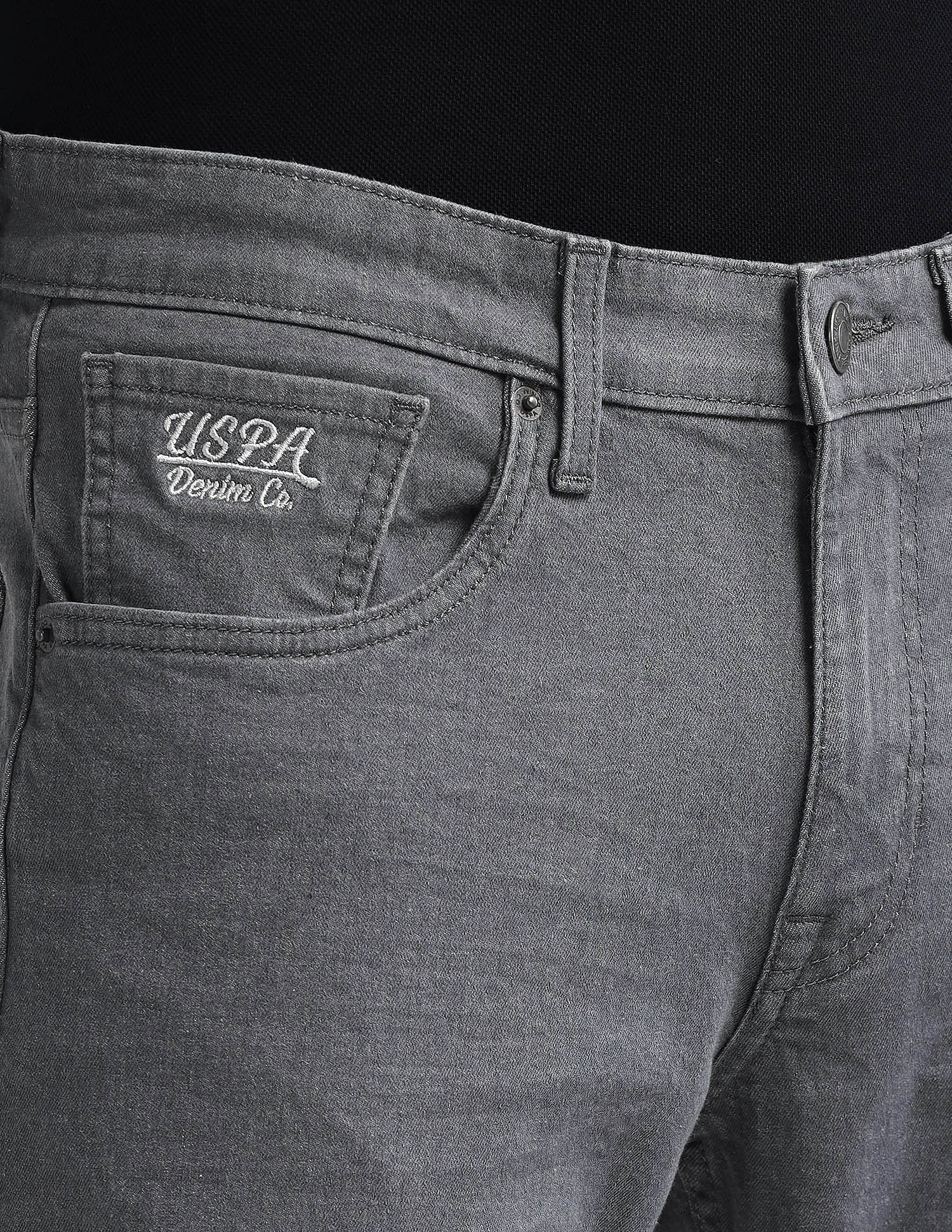 Brandon Slim Tapered Fit Grey Jeans Grey - U.S. Polo Assn. India | Large