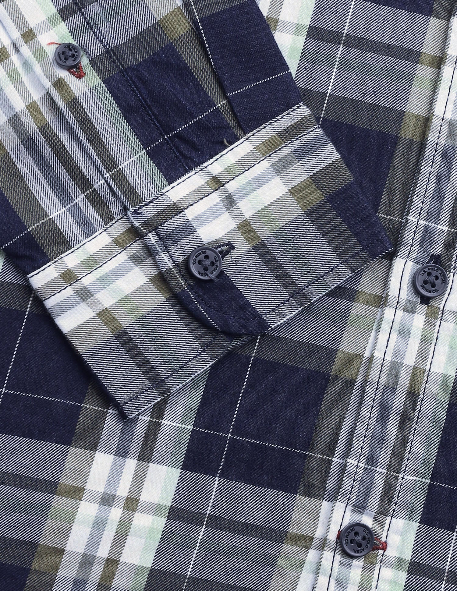 Plaid Checked Twill Shirt Green - U.S. Polo Assn. India | Large