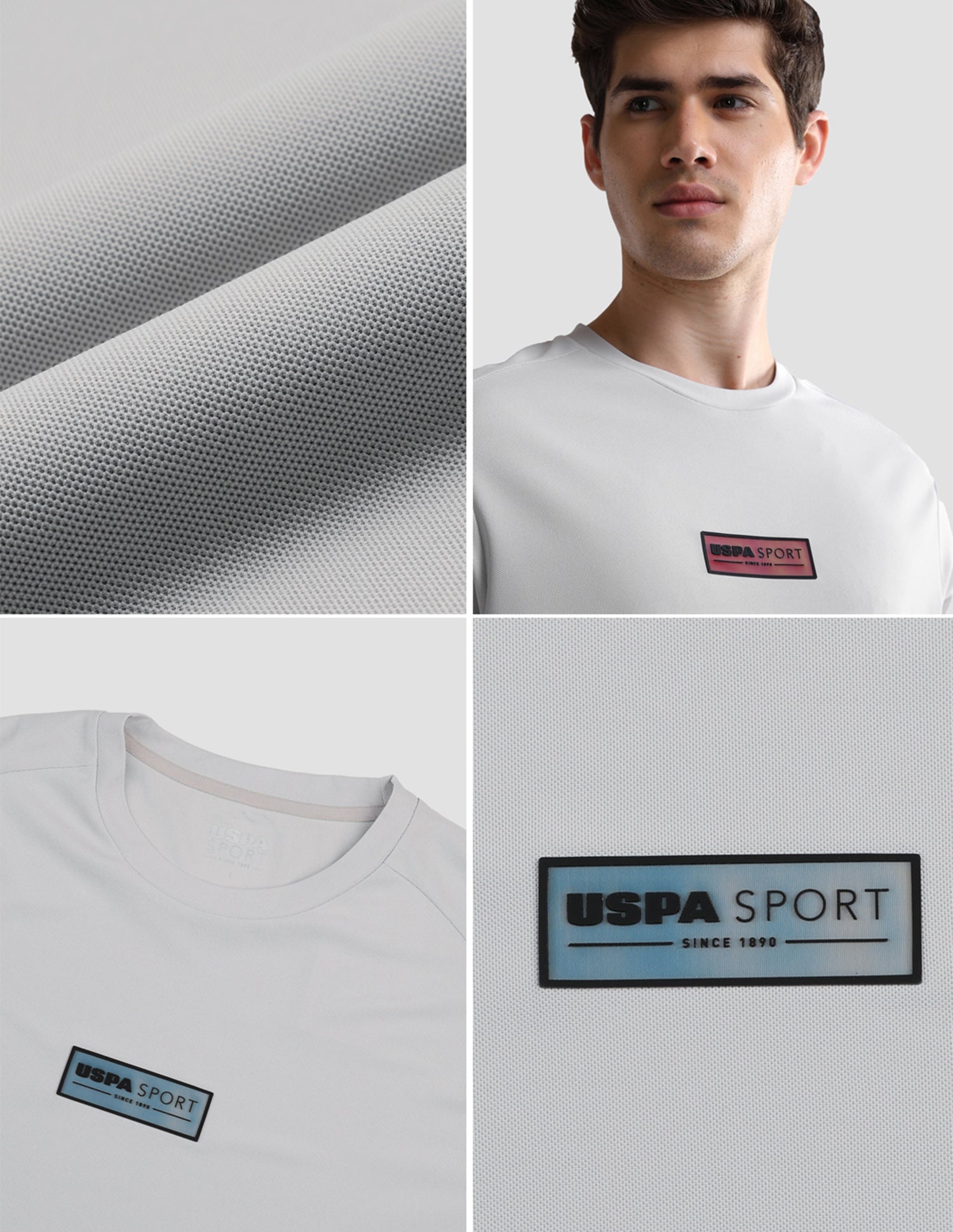 Solid Slim Fit Active T-Shirt Grey - U.S. Polo Assn. India | Large