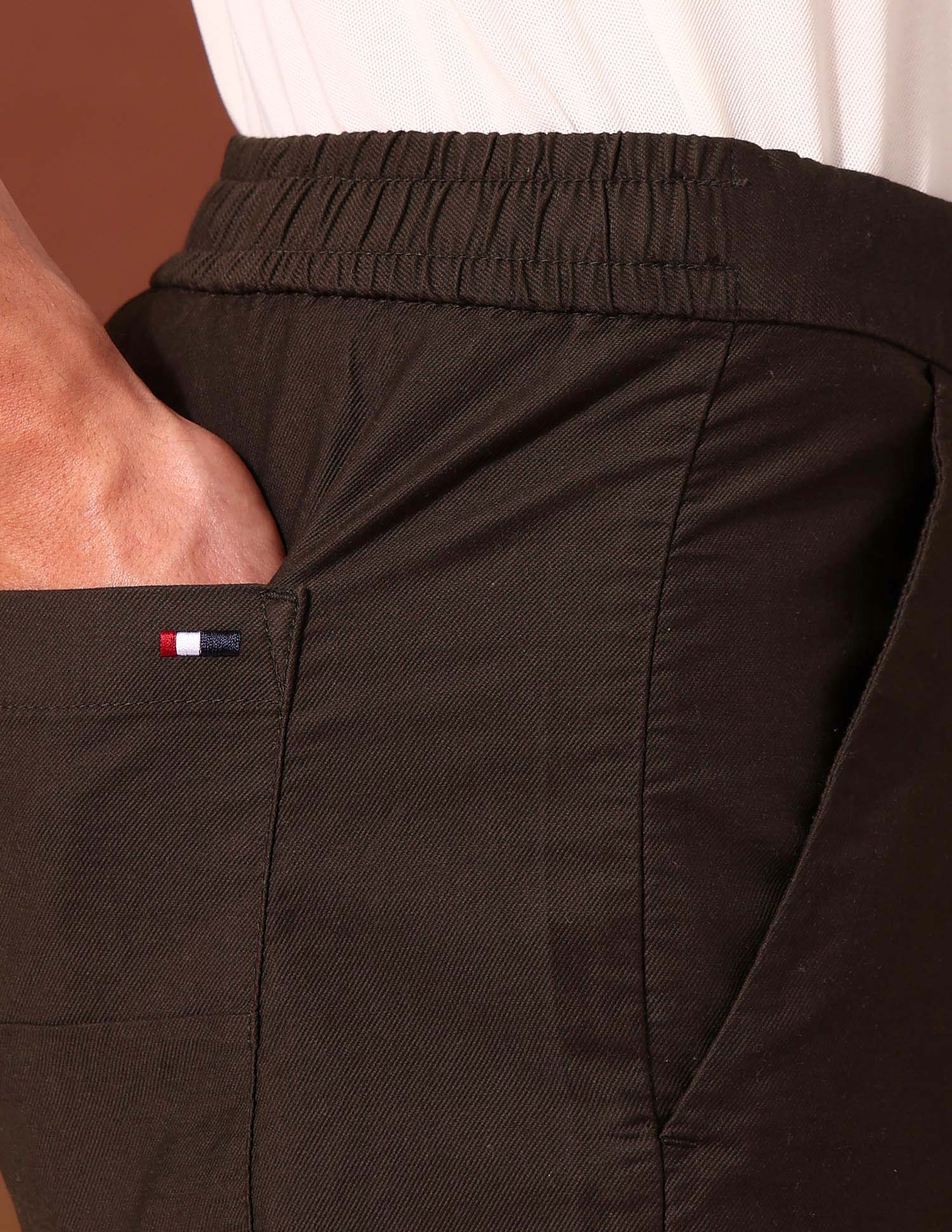 Twill Riley Straight Fit Trousers Dark Brown - U.S. Polo Assn. India | Large