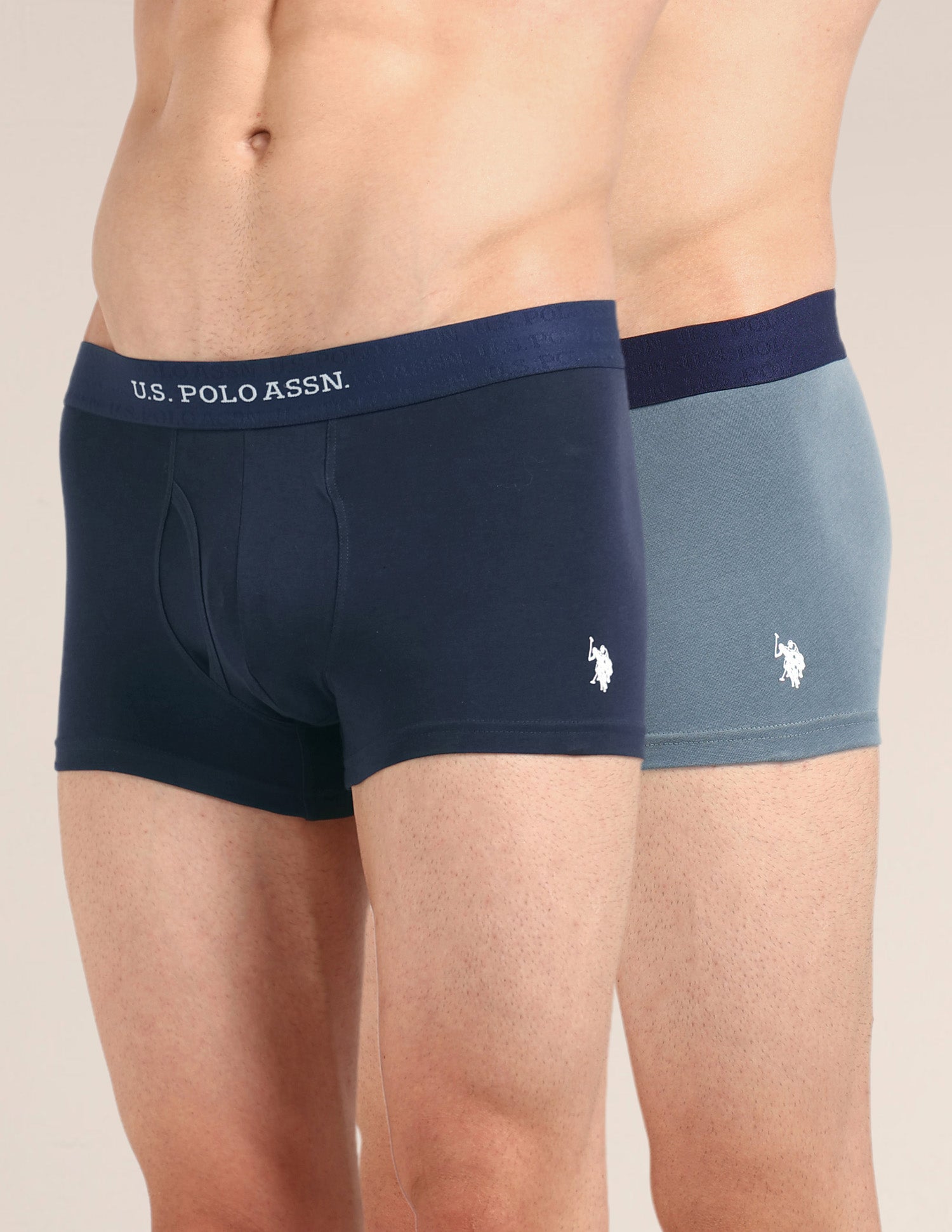 Cotton Stretch Antimicrobial OET21 Trunk - Pack Of 2 Navy/Stromy Weather - U.S. Polo Assn. India | Large