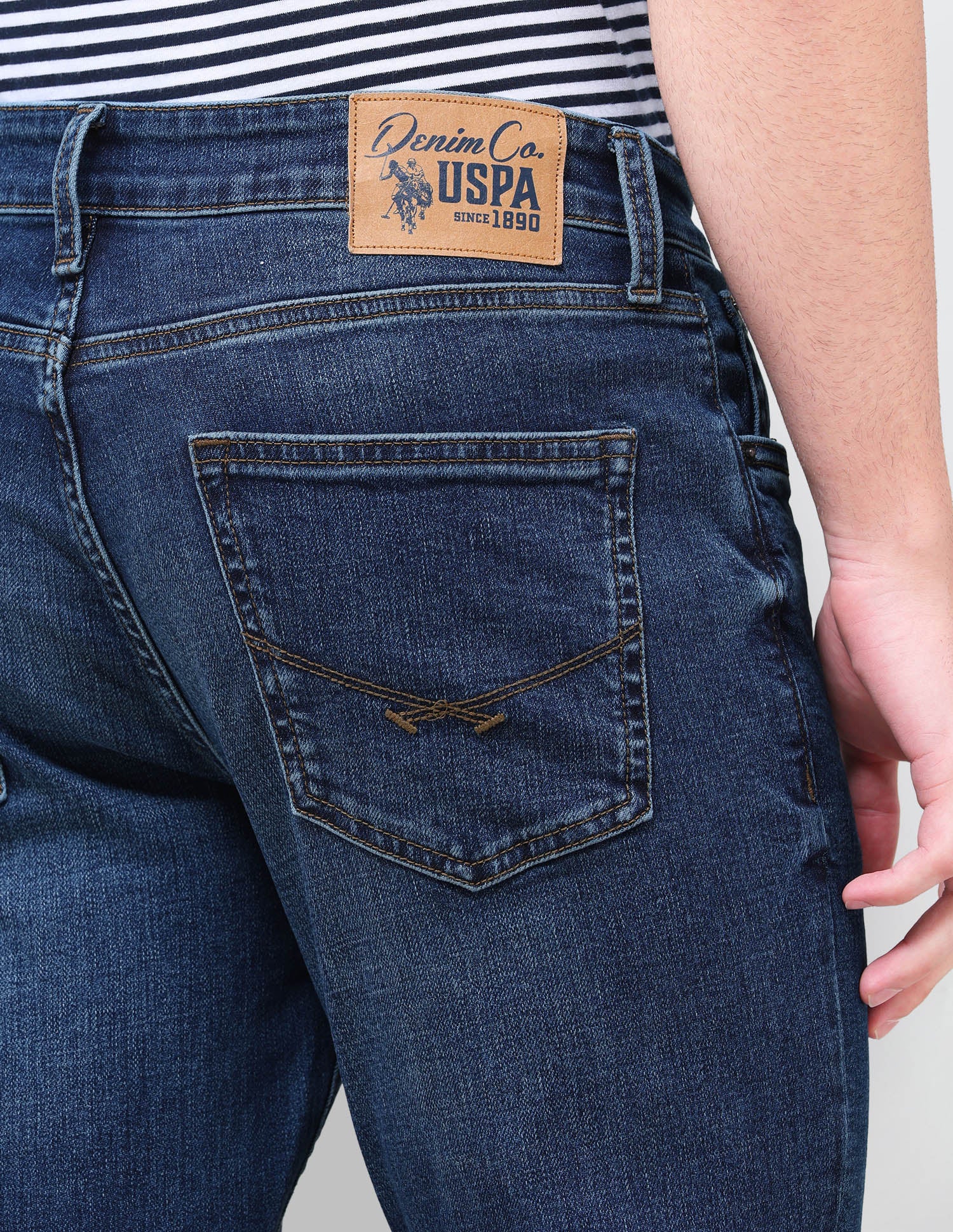 Cole Comfort Cropped Fit Blue Jeans Dark Blue - U.S. Polo Assn. India | Large