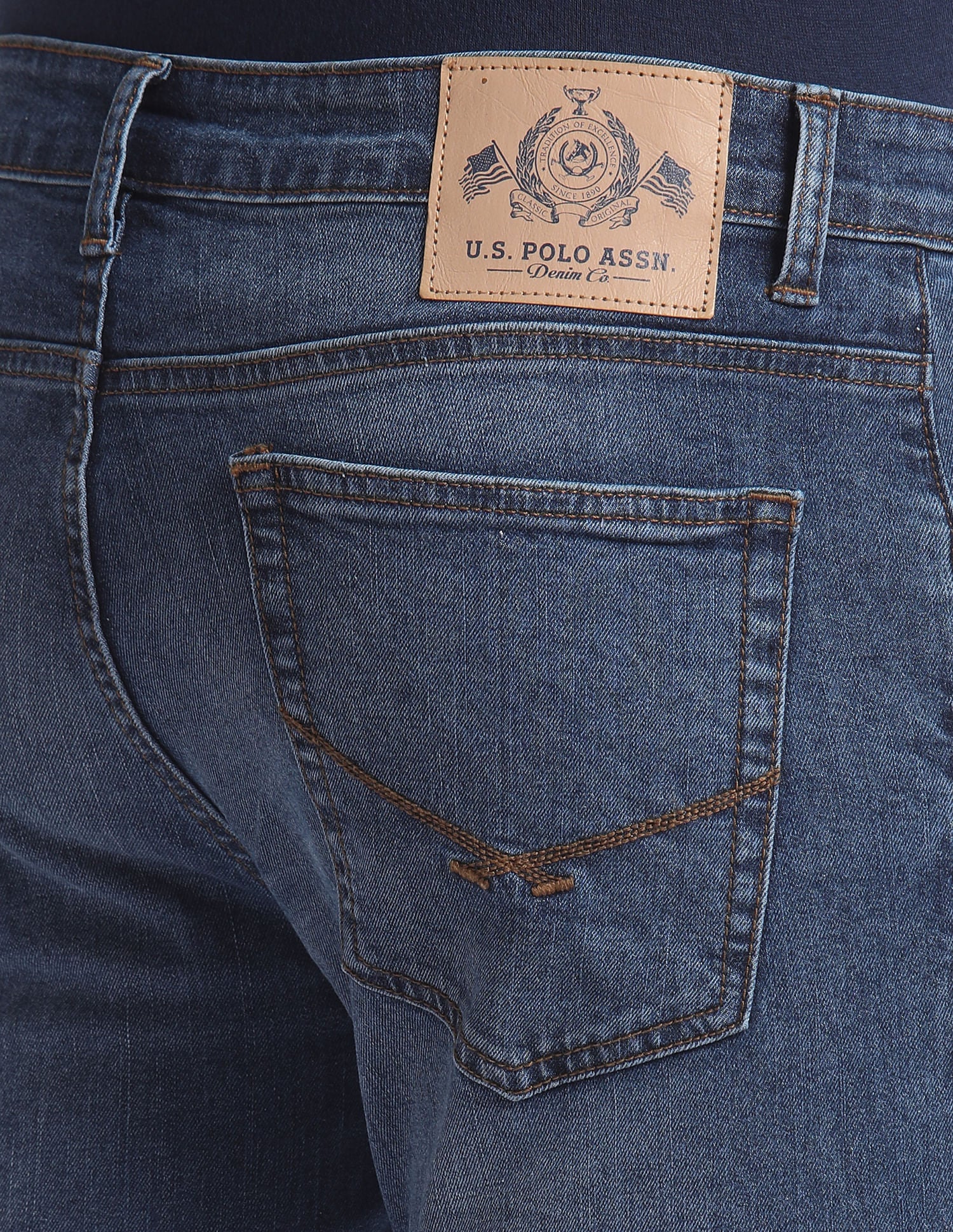 Brandon Slim Tapered Blue Jeans Blue - U.S. Polo Assn. India | Large
