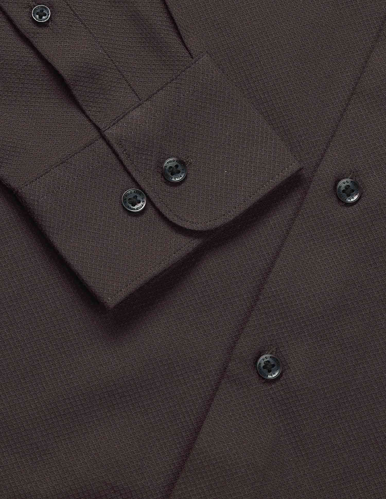 Textured Tailored Fit Shirt Choco - U.S. Polo Assn. India | Large