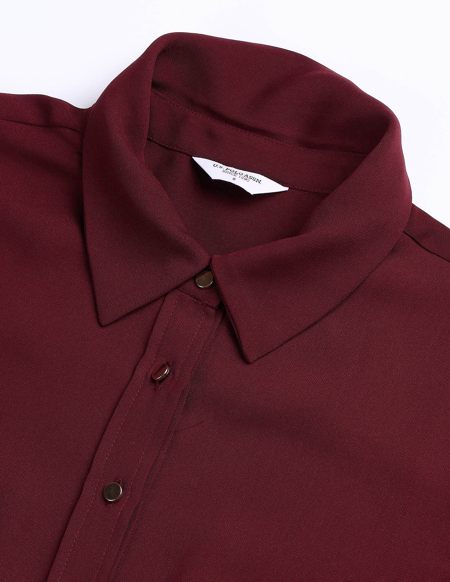 Solid Shirt Dress Cabernet - U.S. POLO ASSN. | Large