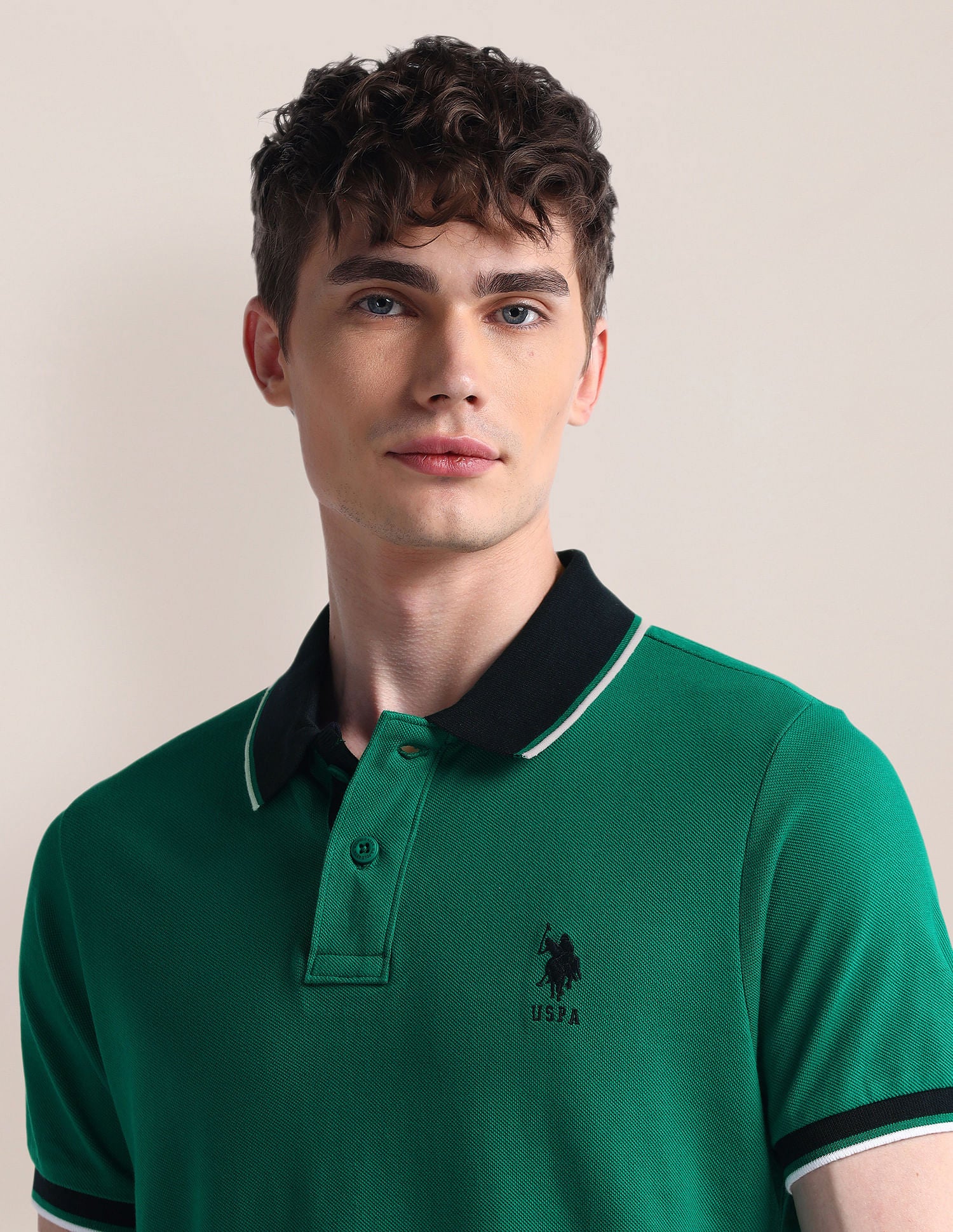 Slim Fit Short Sleeve Polo Shirt Green - U.S. POLO ASSN. | Large