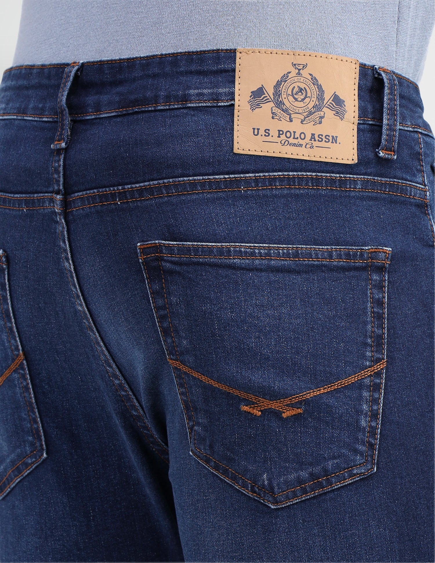 Henry Tapered Cropped Fit Blue Jeans Blue - U.S. Polo Assn. India | Large