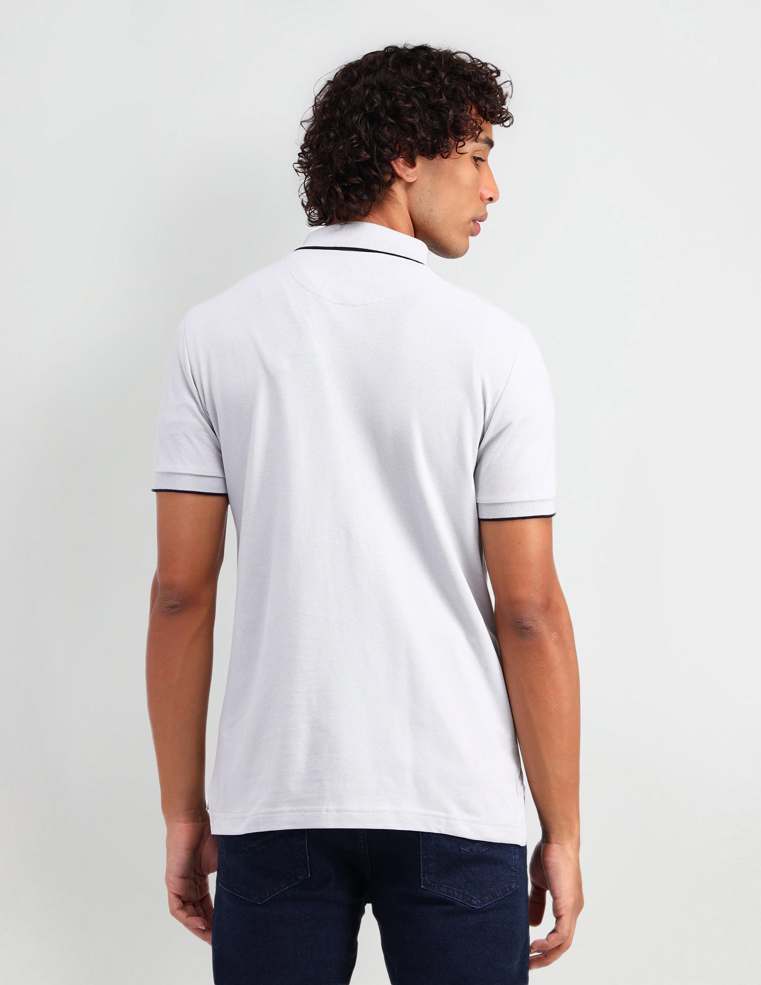 Brand Printed Muscle Fit Polo Shirt Dew Grey - U.S. Polo Assn. India | Large
