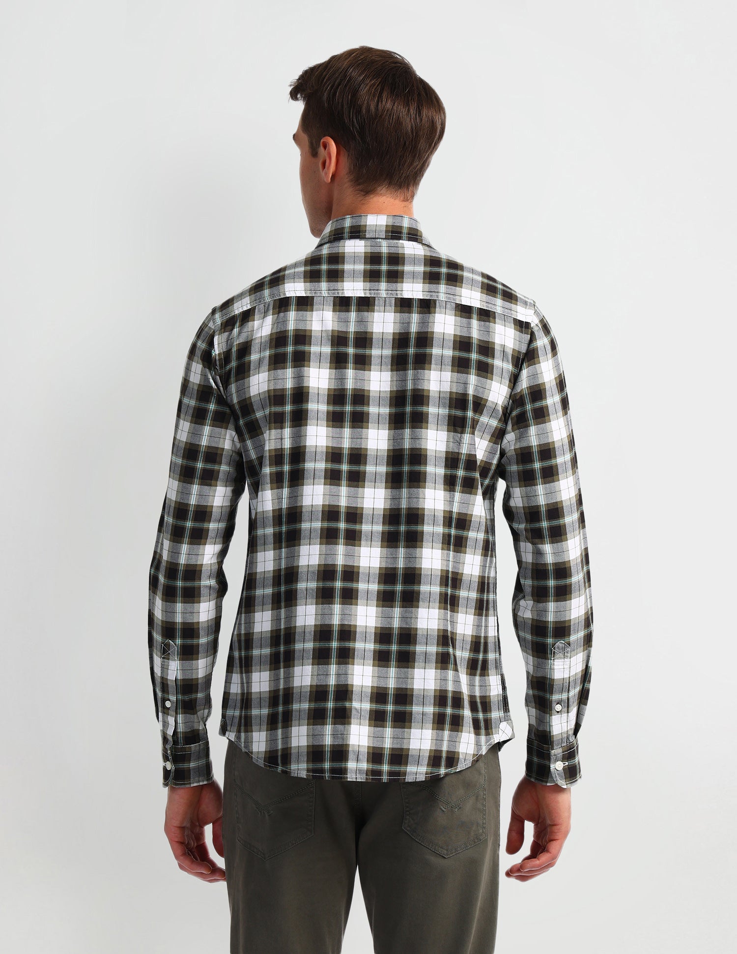 Plaid Checked Slim Fit Shirt Dark-Brown - U.S. Polo Assn. India | Large