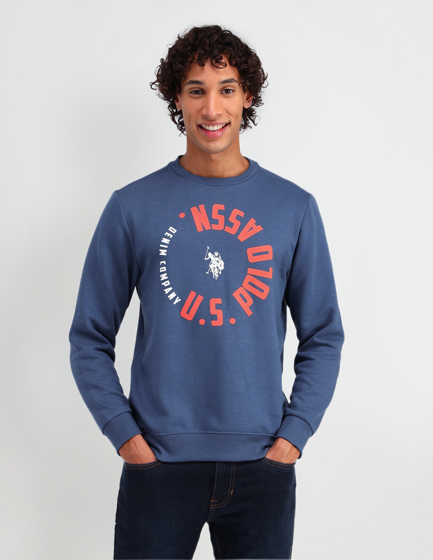Crew Neck Brand Printed Sweatshirt