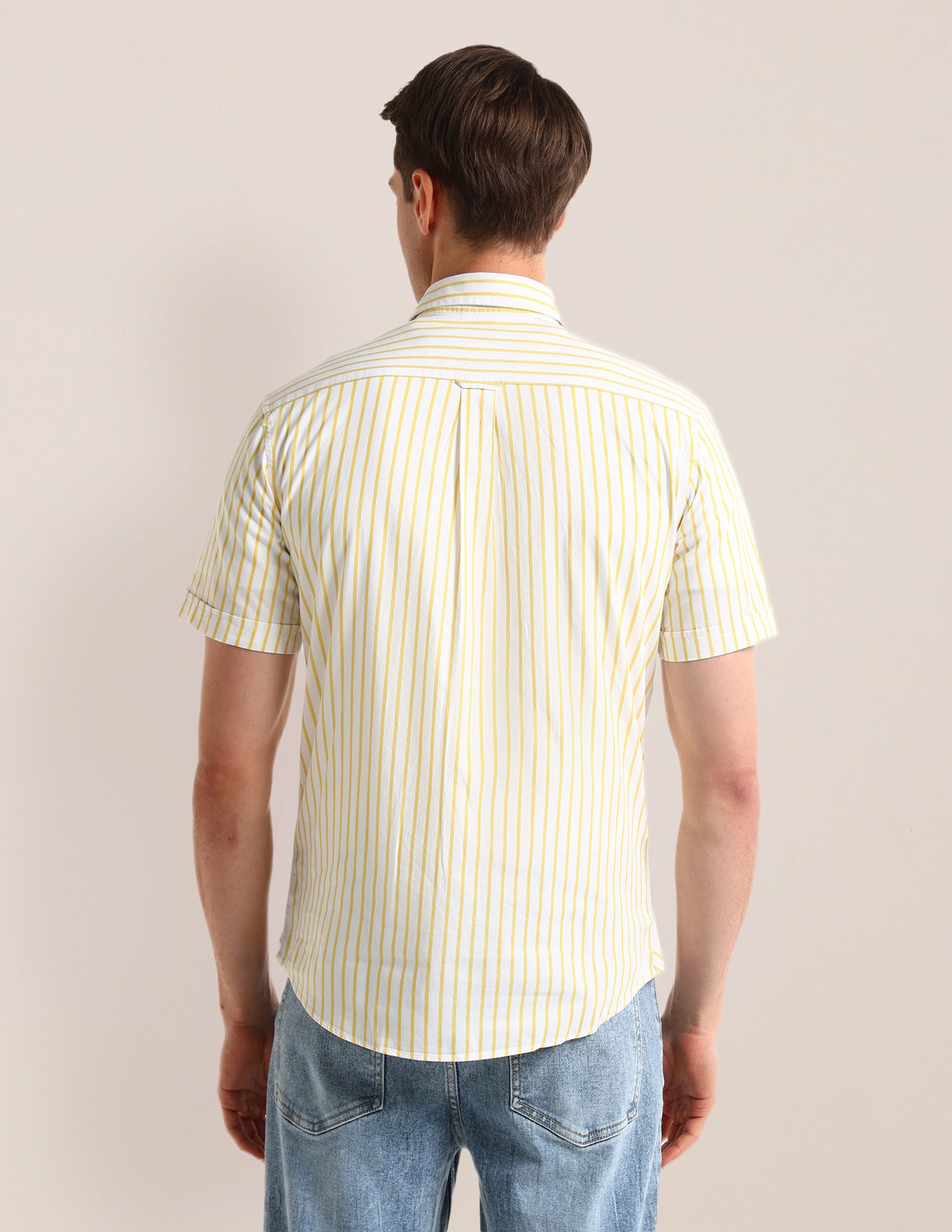 Regular Fit Vertical Striped Shirt Yellow - U.S. Polo Assn. India | Large