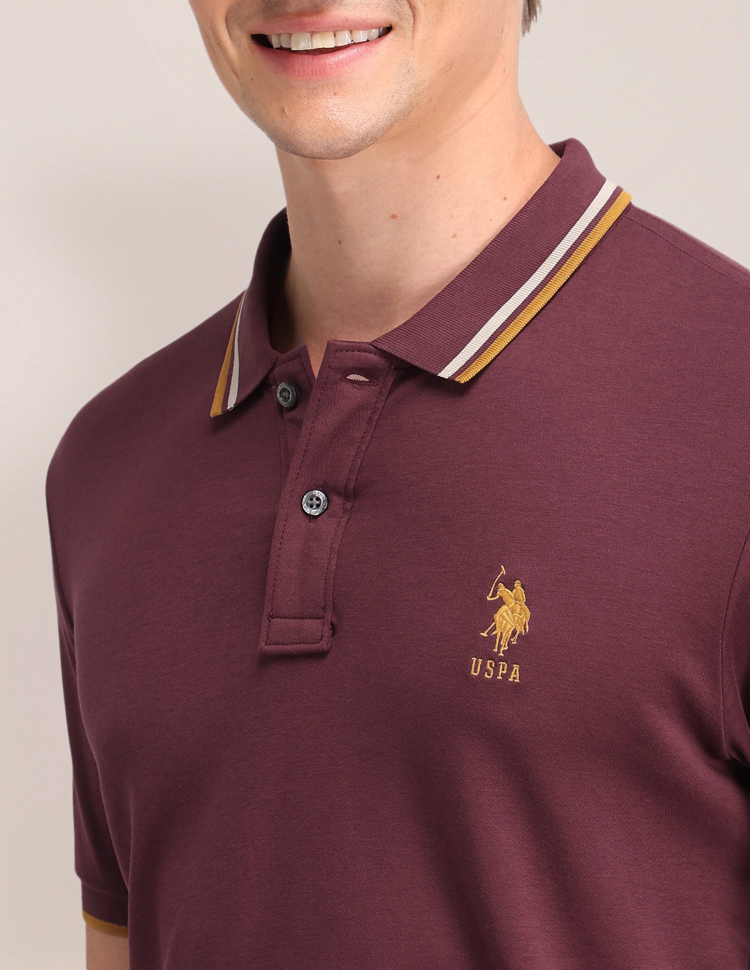 Solid Slim Fit Polo Shirt Violet - U.S. POLO ASSN. | Large