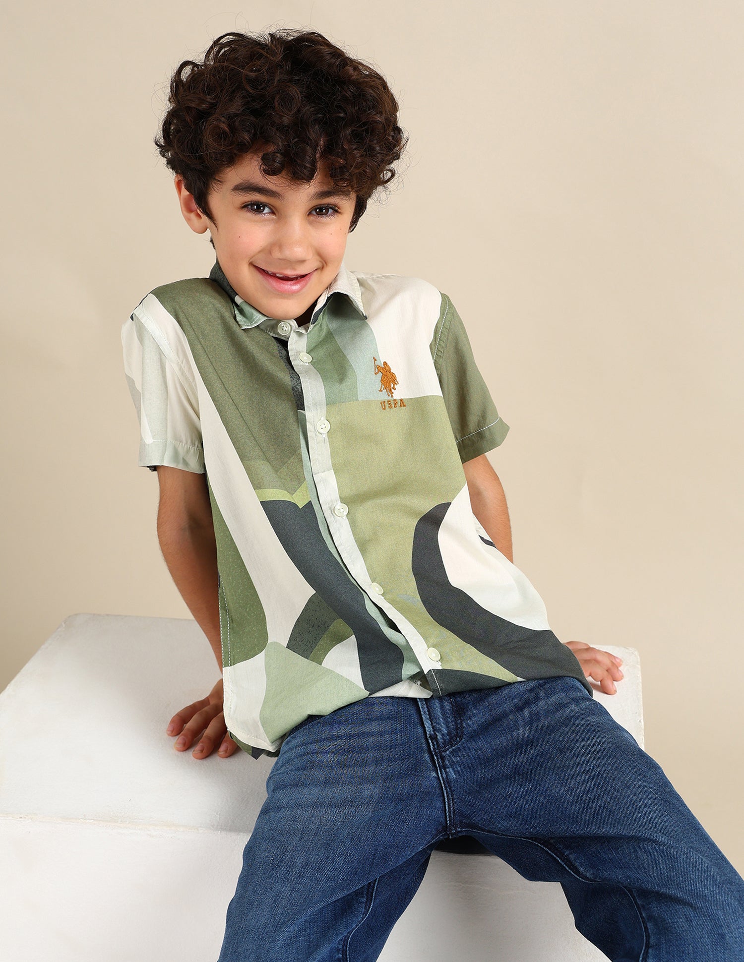Boys Regular Fit Abstract Printed Shirt